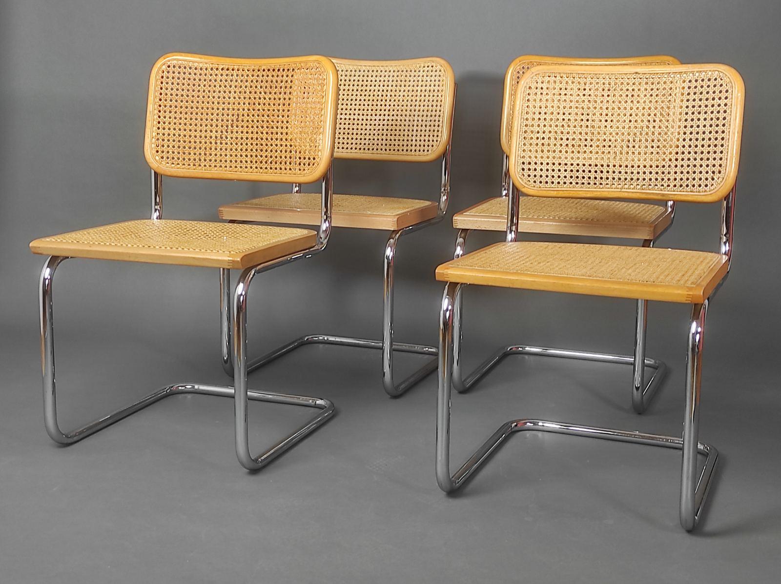 Cesca Chair Set of Four By Marcel Breuer Italy 1970s