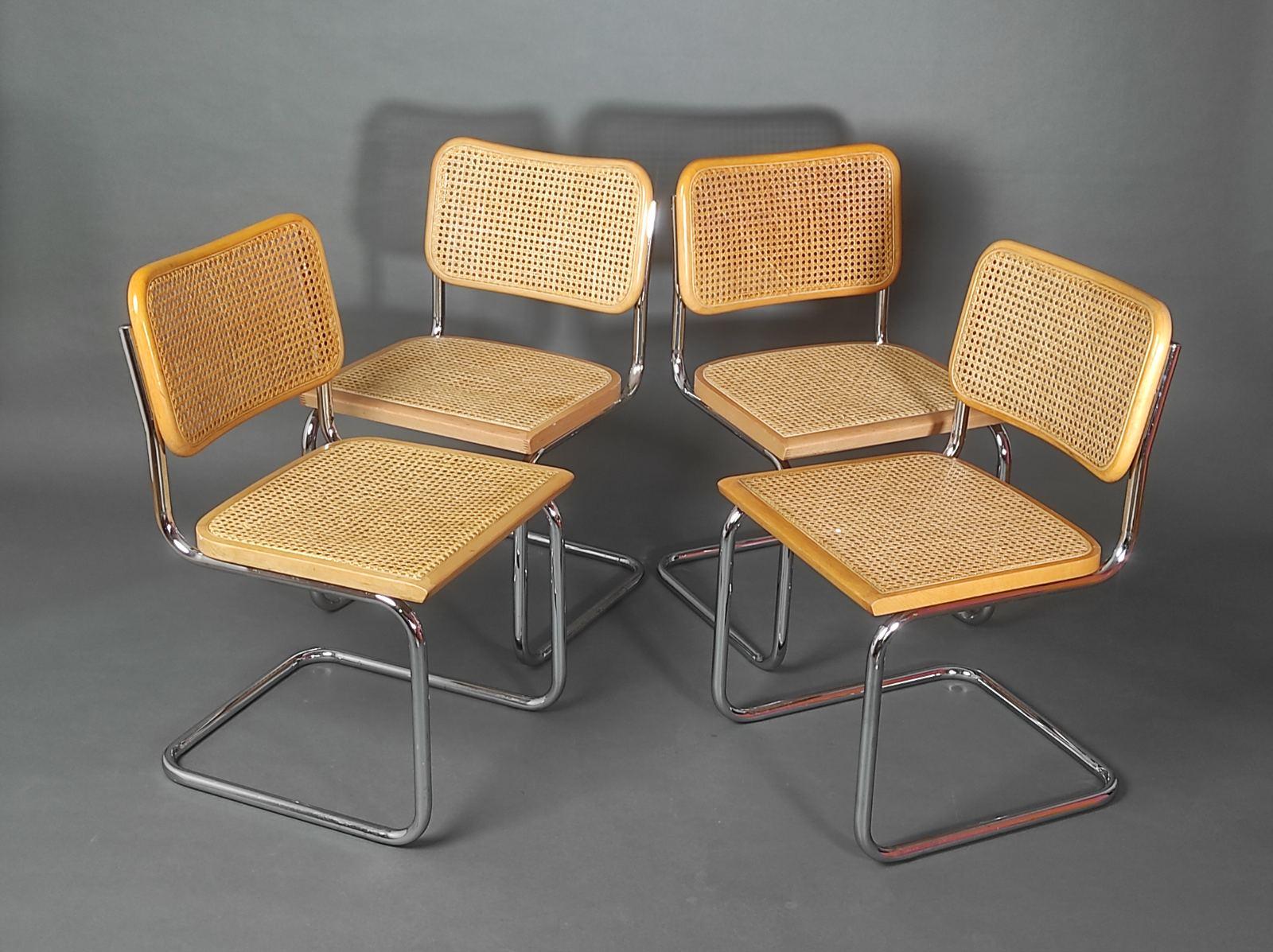 Set of Four Cesca Chair By Marcel Breuer Italy 1970s In Good Condition For Sale In Čelinac, BA