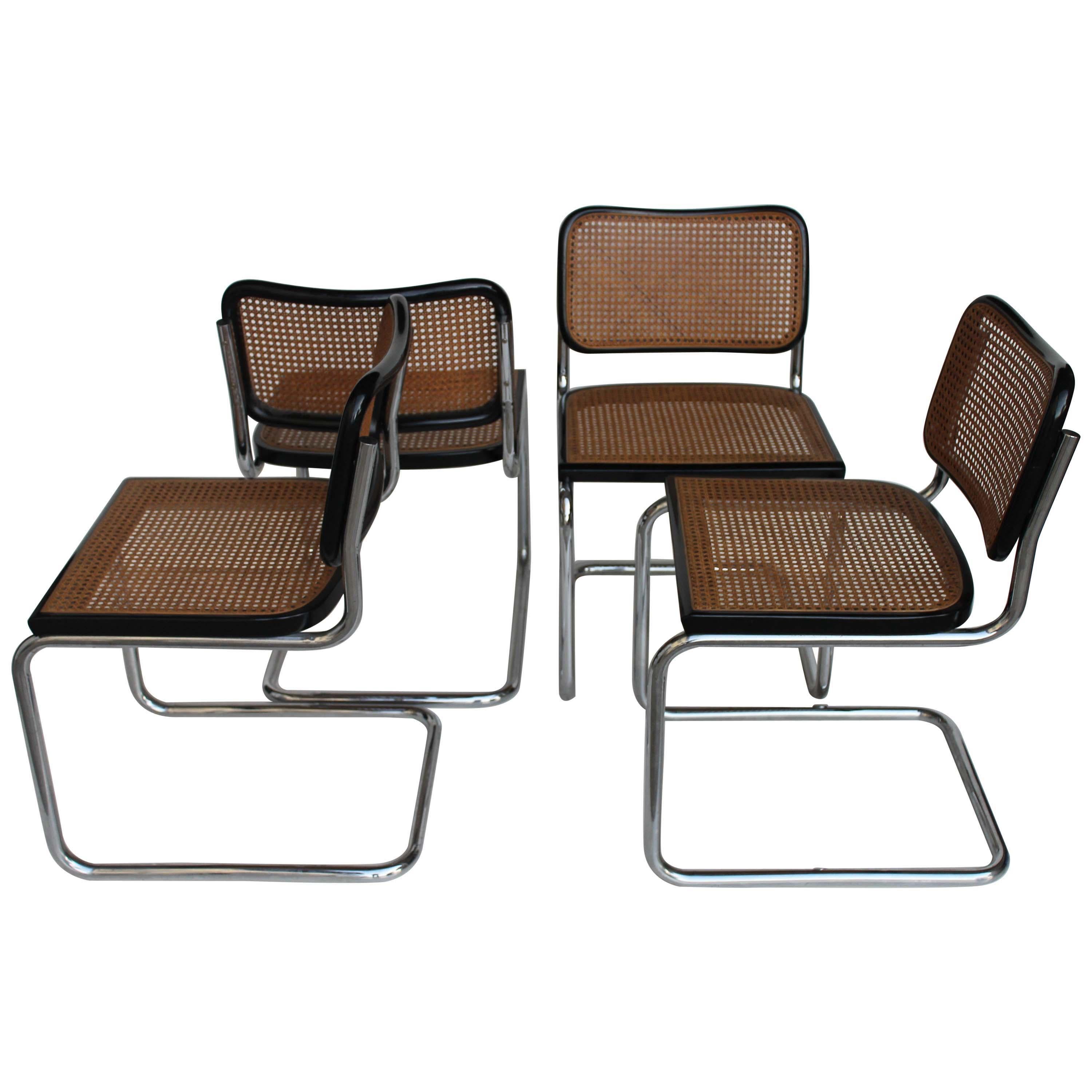 Original GAVINA Set of Four "Cesca" MidCentury Chairs by M. Breuer