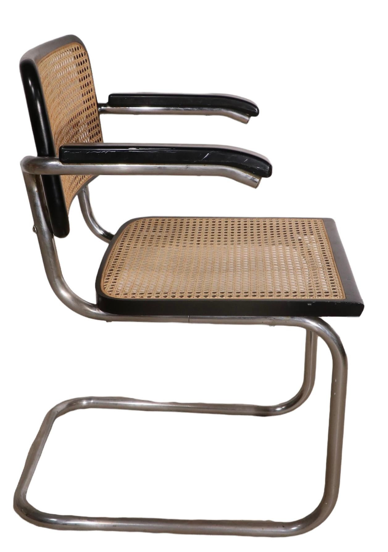 20th Century Set of Four Cesca Chairs Designed by Marcel Breuer Made in Italy