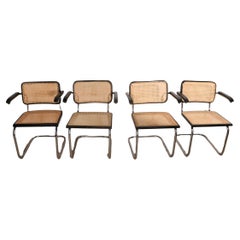 Set of Four Cesca Chairs Designed by Marcel Breuer Made in Italy