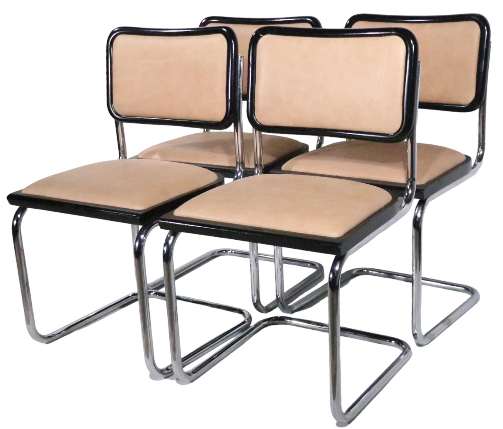 Set of Four Cesca Chairs Made in Italy Designed by Breuer c. 1970s For Sale 3