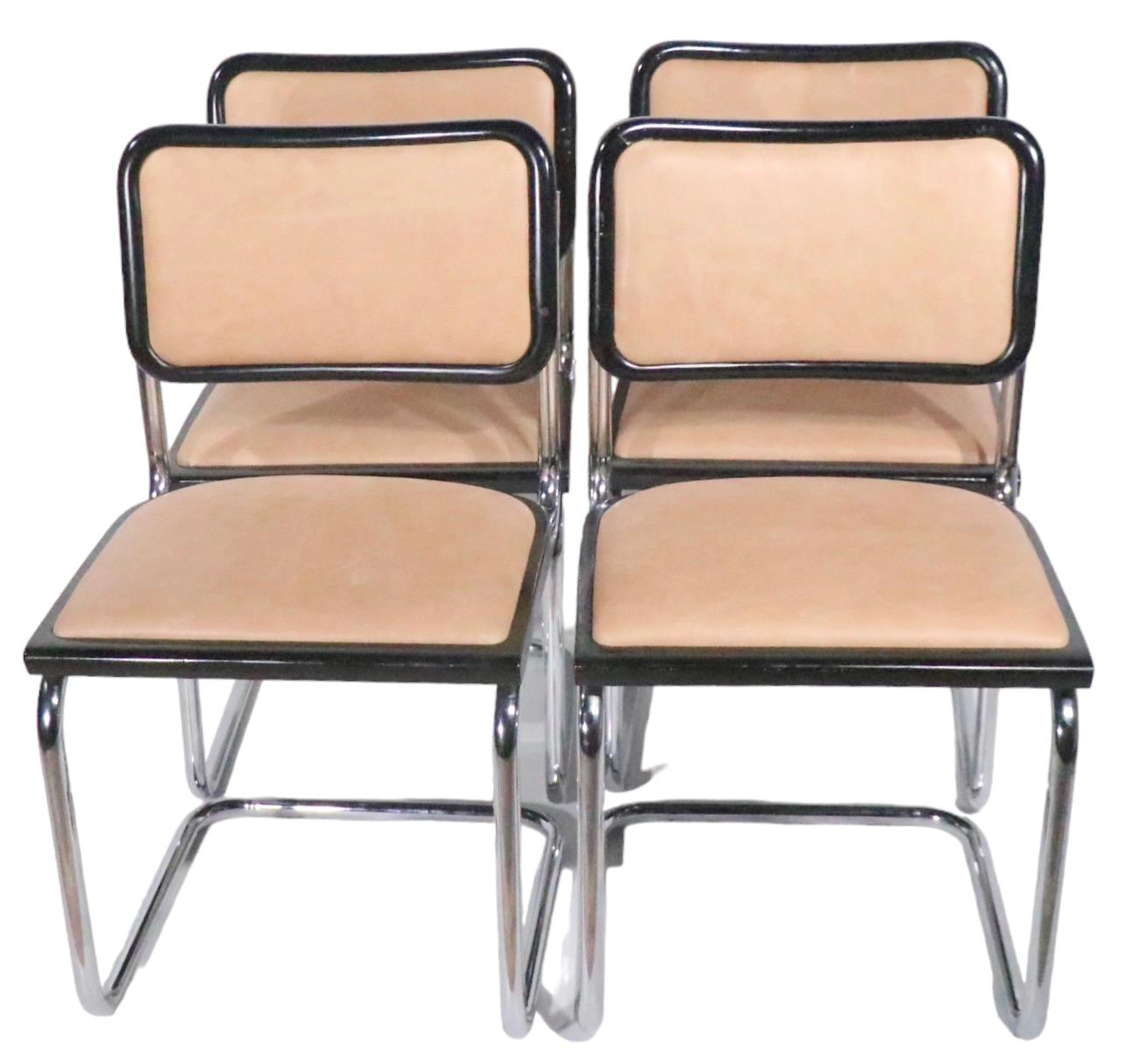 Set of Four Cesca Chairs Made in Italy Designed by Breuer c. 1970s For Sale 5