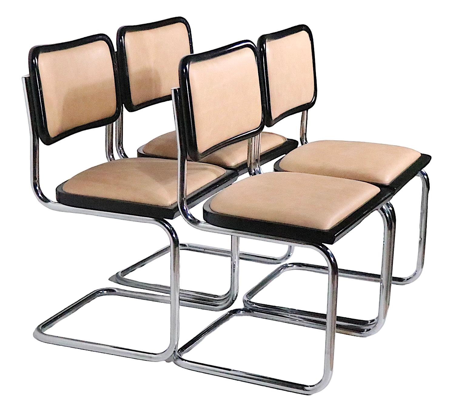Bauhaus Set of Four Cesca Chairs Made in Italy Designed by Breuer c. 1970s For Sale