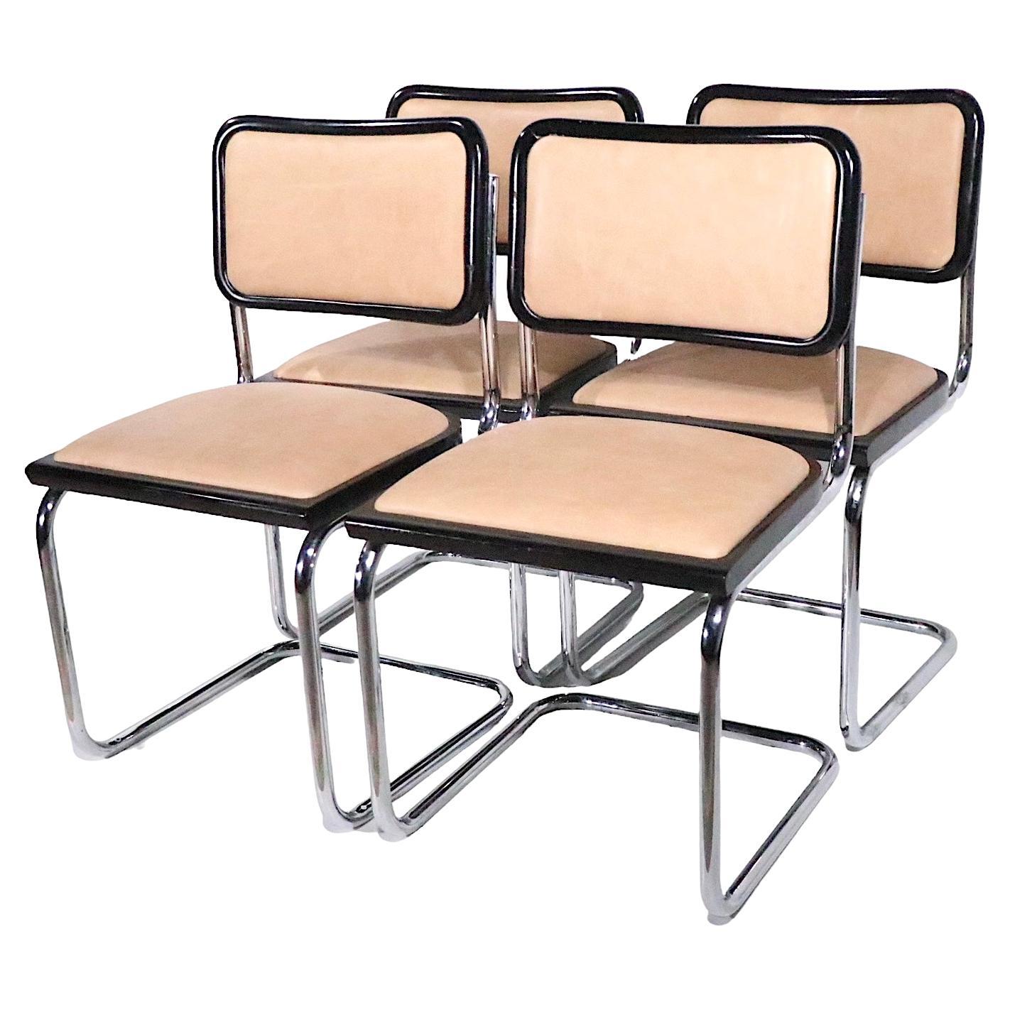 Set of Four Cesca Chairs Made in Italy Designed by Breuer c. 1970s