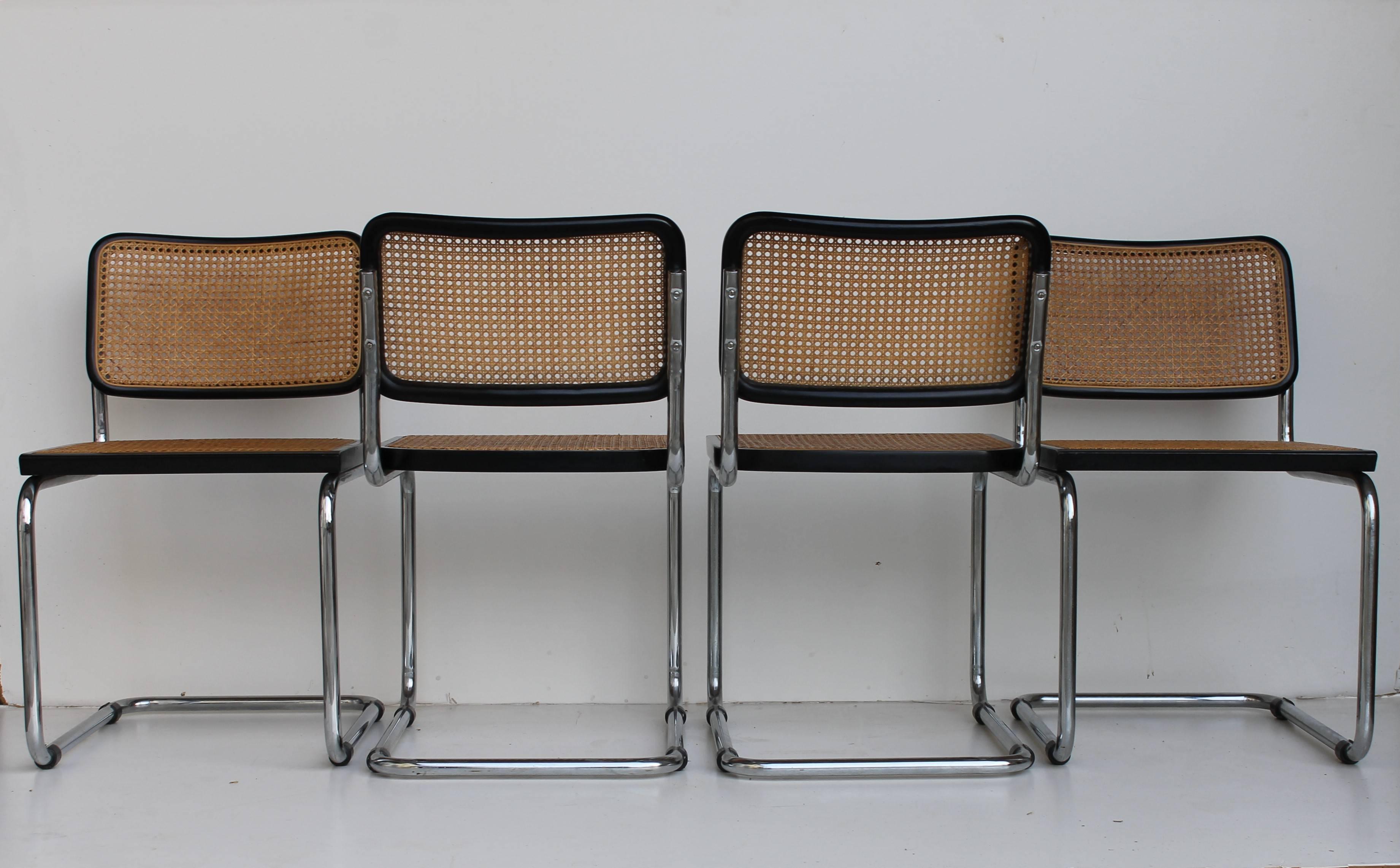 Bauhaus Set of Four Cesca Gavina Chairs by M. Breuer, 1970