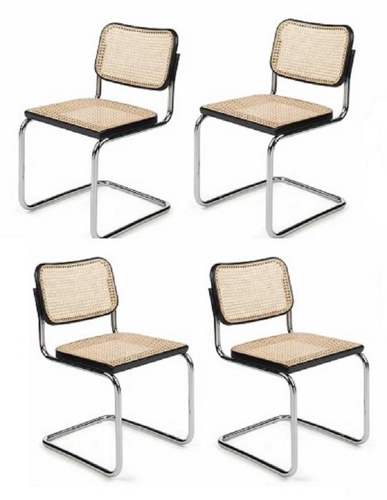 Italian Set of Four Cesca Gavina Chairs by M. Breuer, 1970