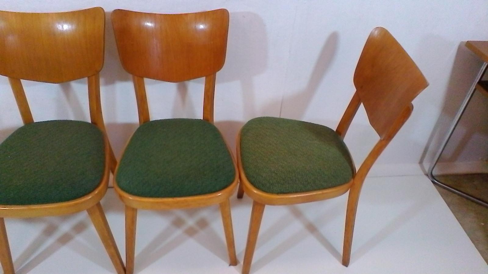 Czech Set of Four Chairs, 1960s For Sale