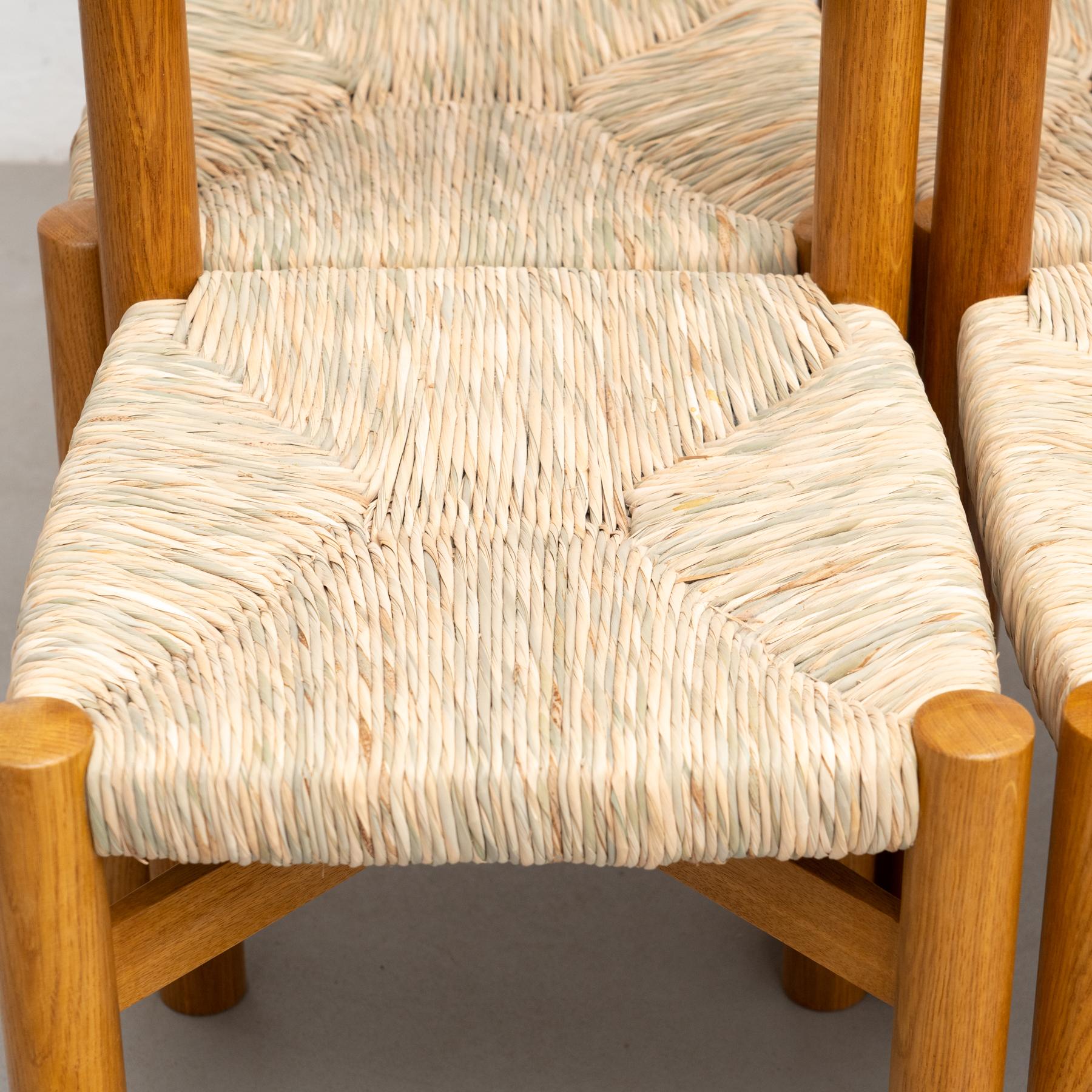 Set of Four Chairs After Charlotte Perriand For Sale 5