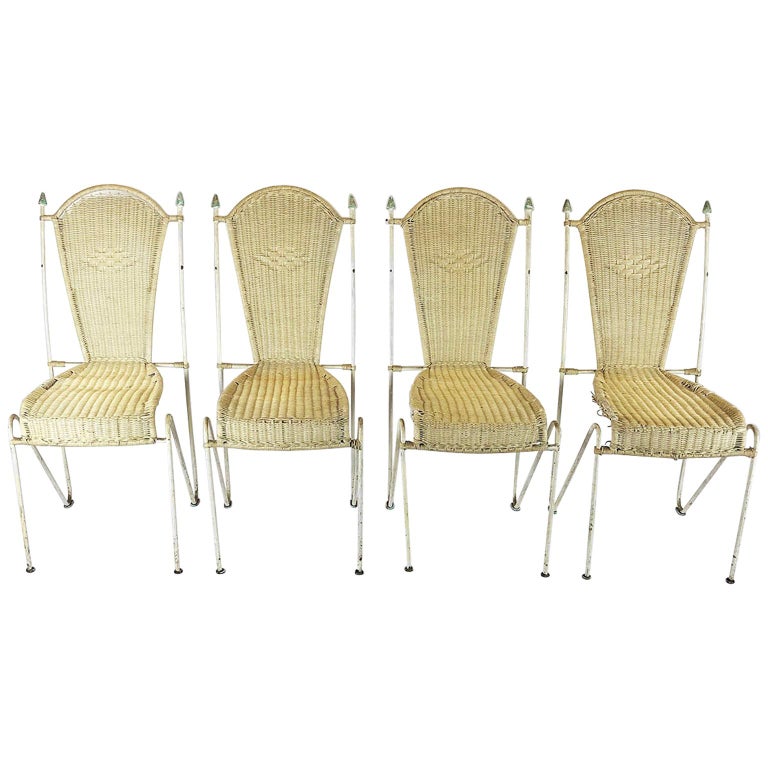 1950s Arturo Pani Mexican Modernism Set of Six Dining Chairs Gold