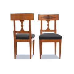 Set of four chairs Biedermeier, circa 1830, Northern Franconia, cherry walnut