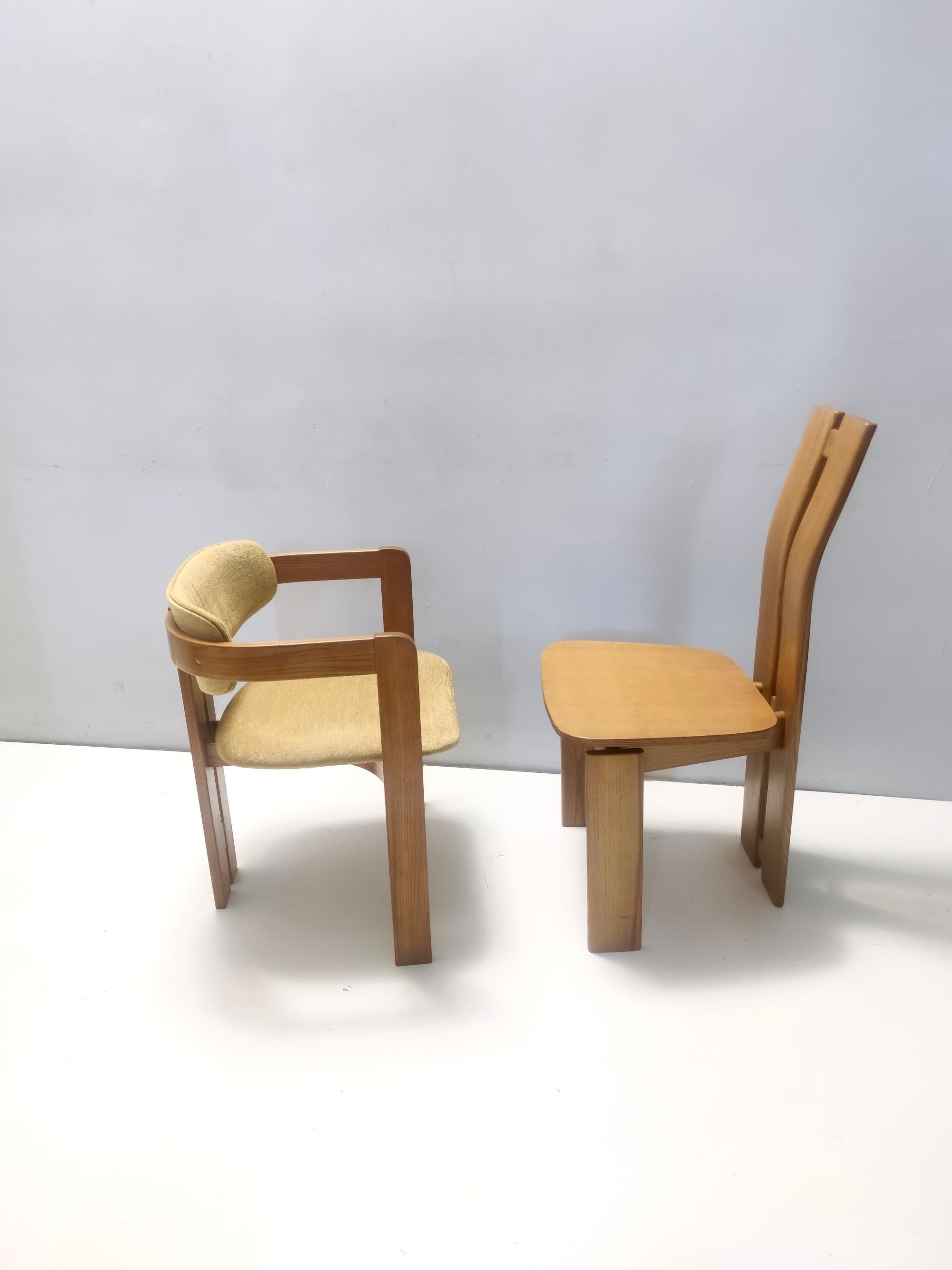 Moderne Ensemble de quatre chaises dans le style d'Afra & Tobia Scarpa avec cadre Durmast en vente