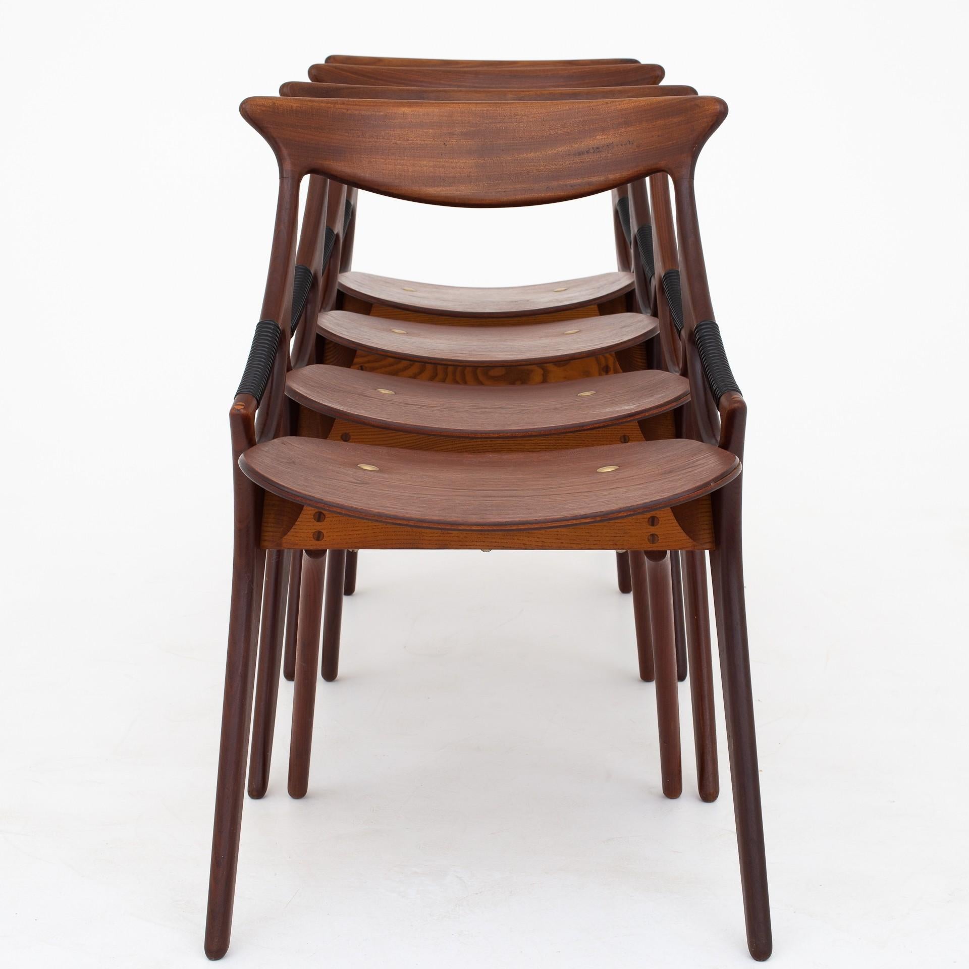 Teak Set of Four Chairs by Arne Hovmand-Olsen