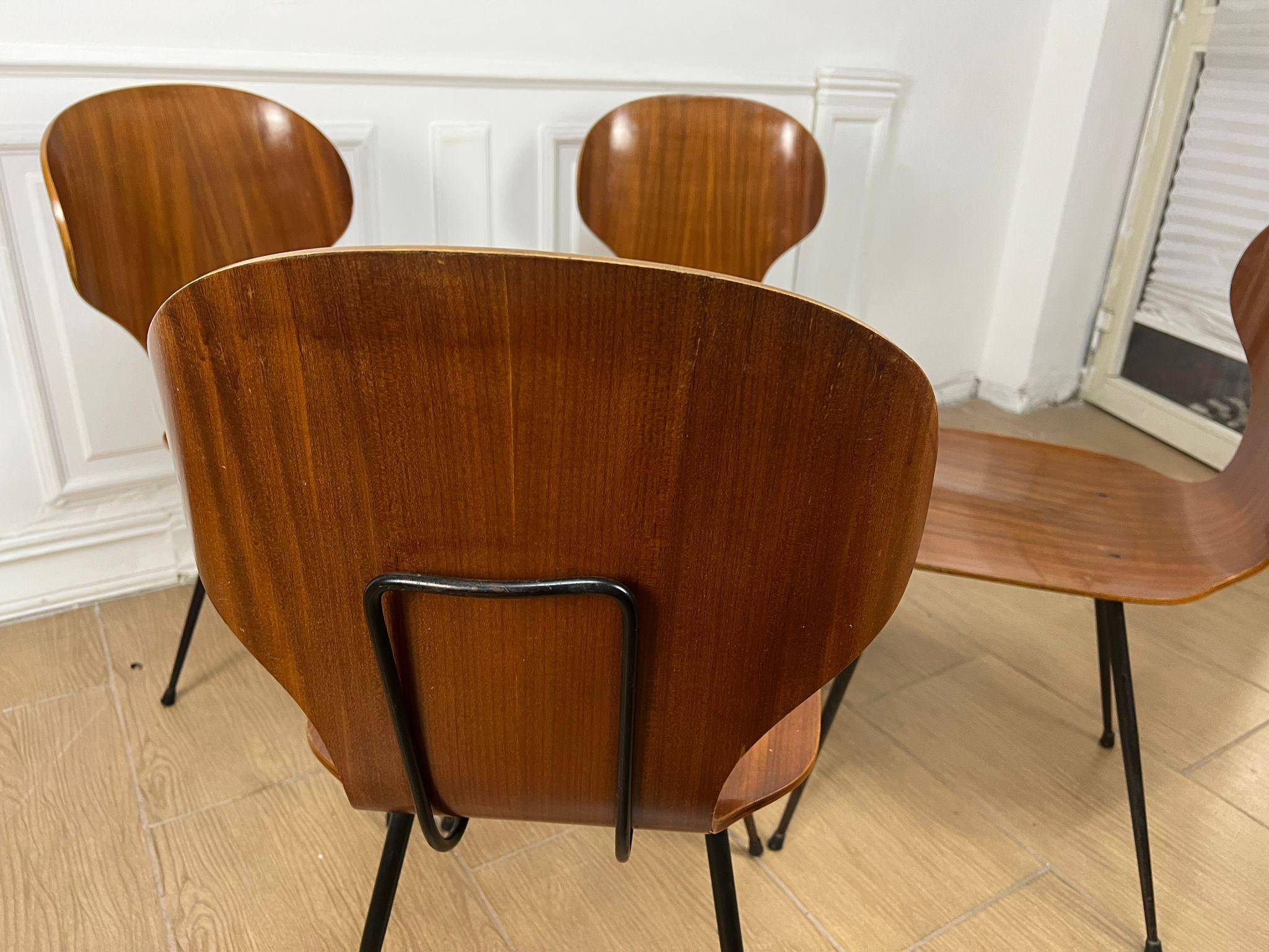 Iron Set of Four Chairs by Carlo Ratti
