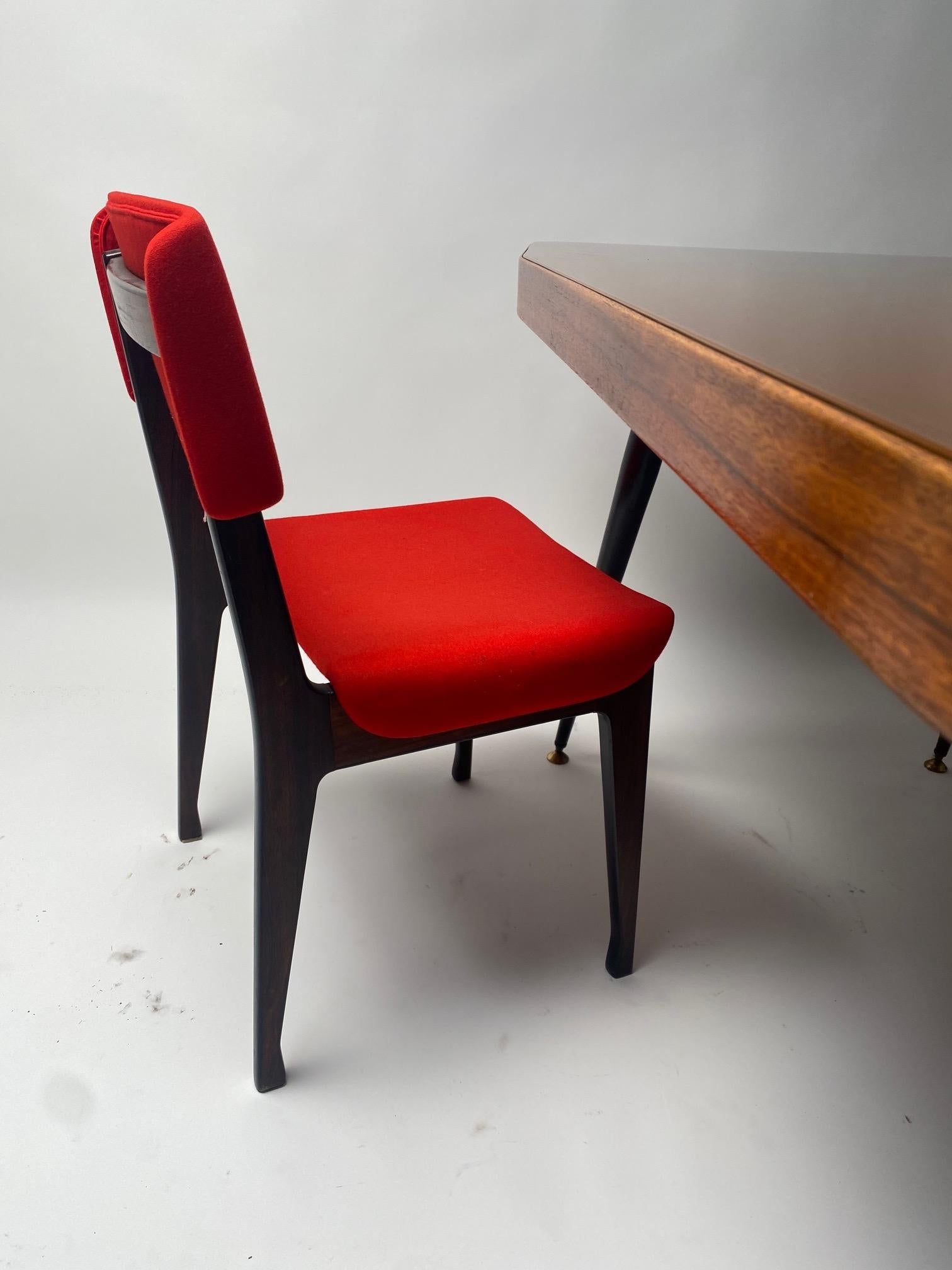 Mid-Century Modern Set of four chairs by Ico Parisi for Mim, Italy, 1960s For Sale