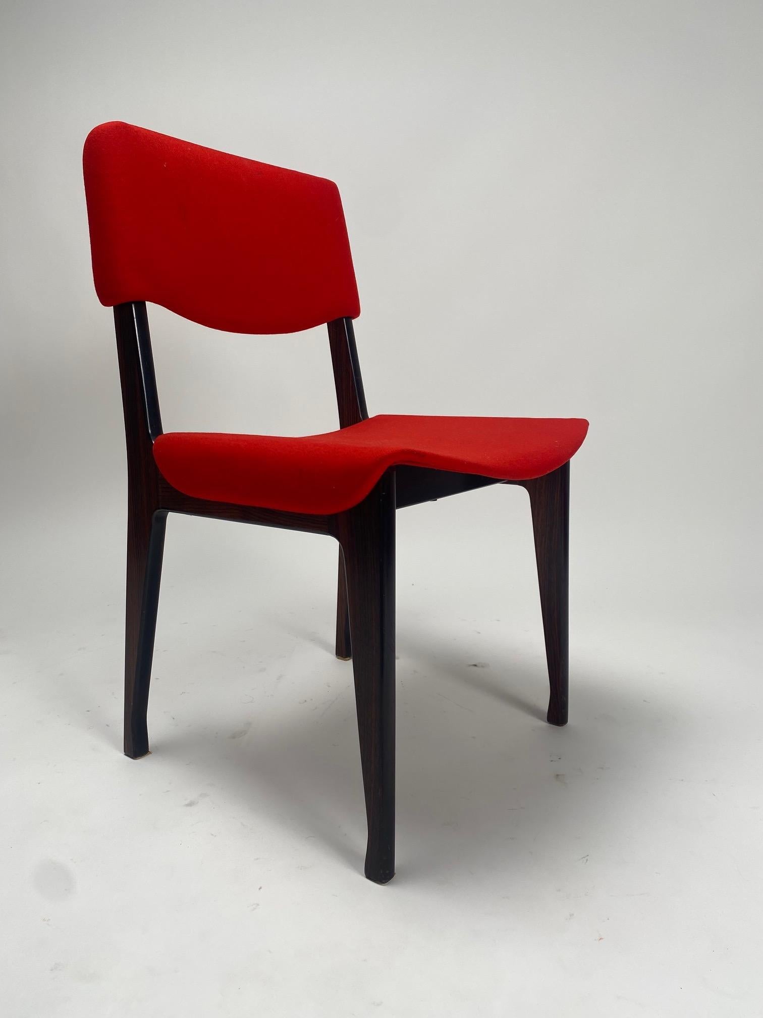 Satz von vier Stühlen von Ico Parisi für Mim, Italien, 1960er Jahre (Stoff) im Angebot