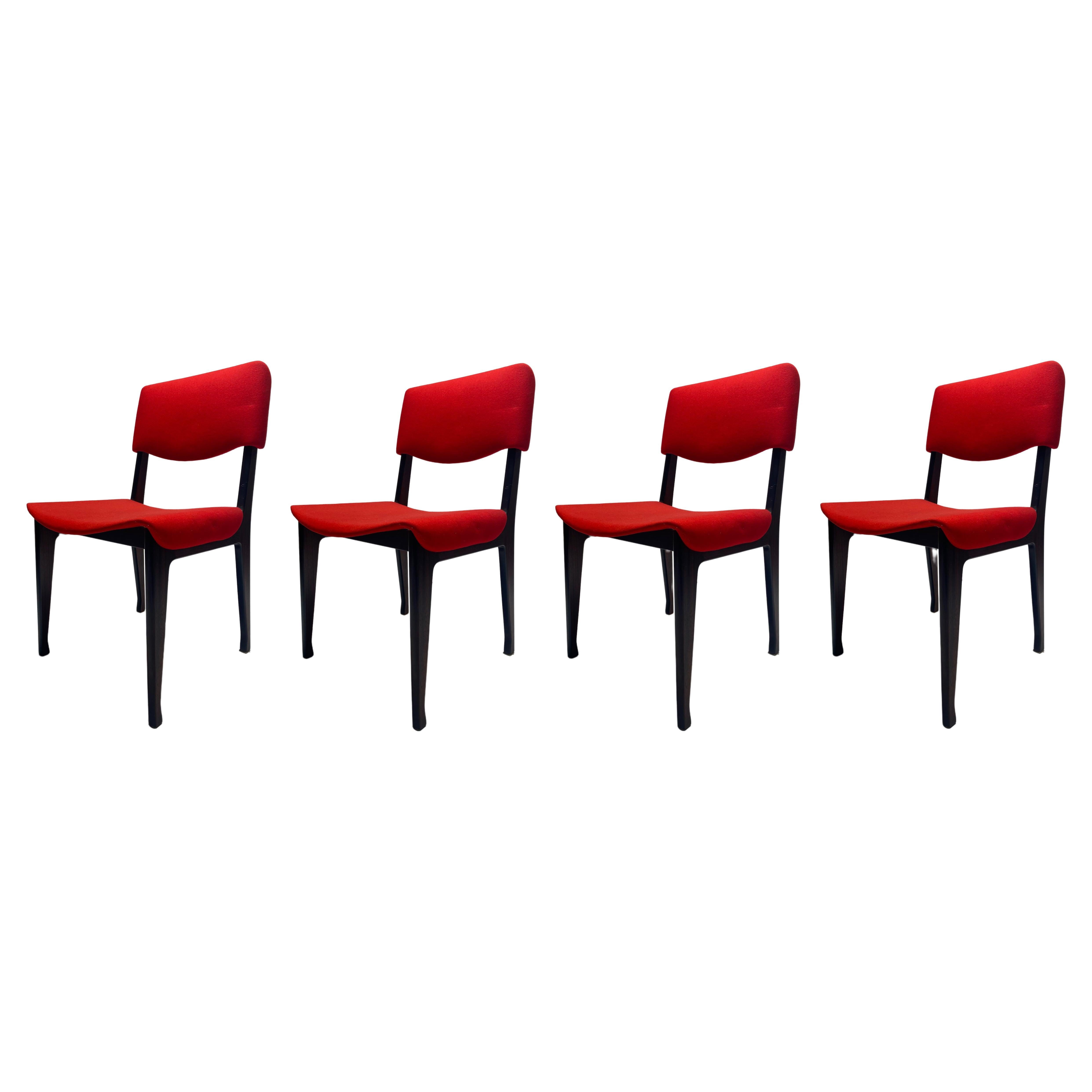 Set of four chairs by Ico Parisi for Mim, Italy, 1960s For Sale