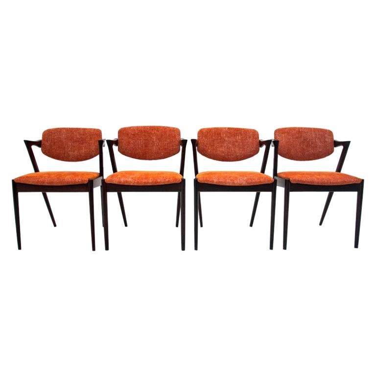 After Renovation Set of Four Chairs by Kai Kristiansen, Danish Design, 1960s