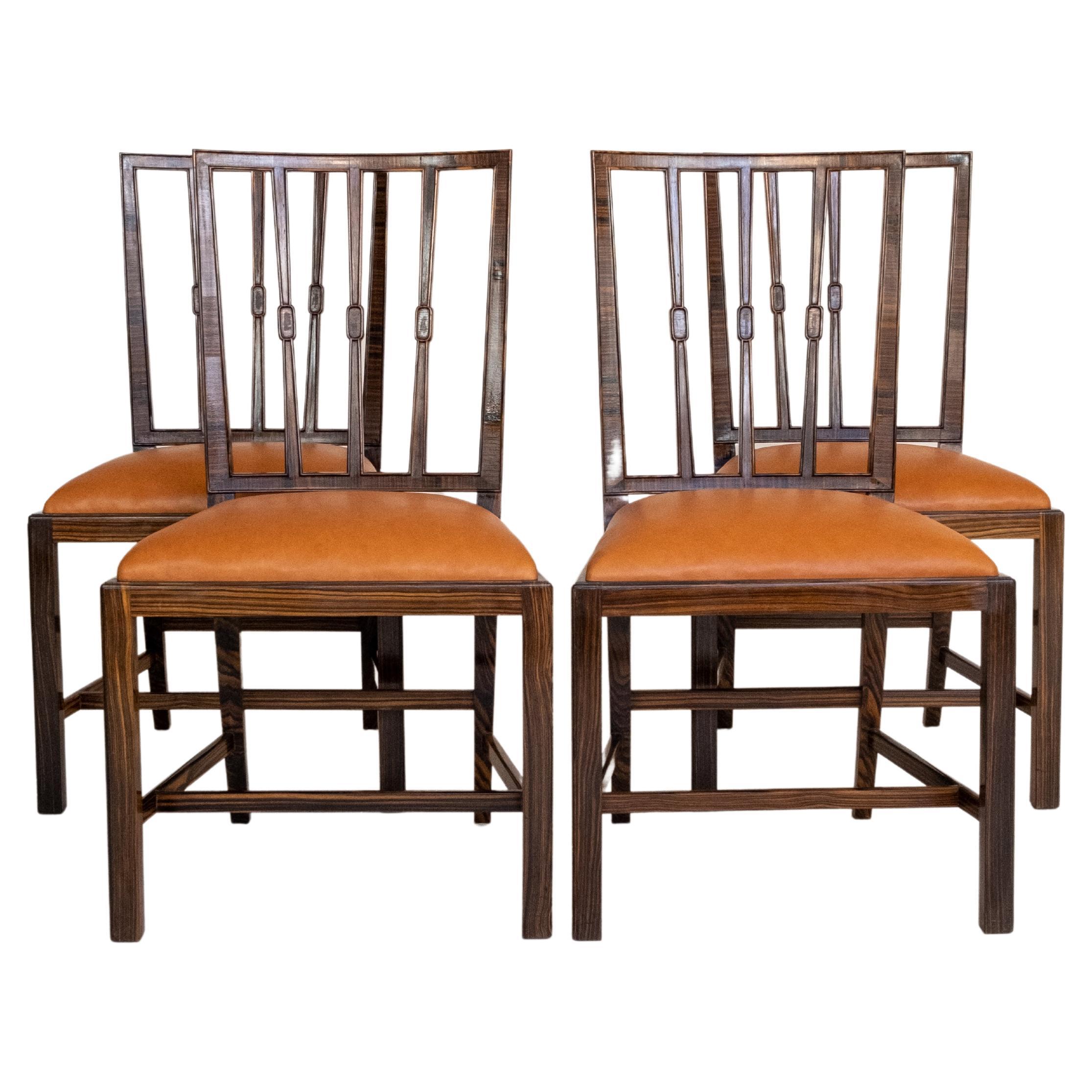 Set of Four Chairs by Lars W. Schlyter for Slöjdföreningens Skola  For Sale