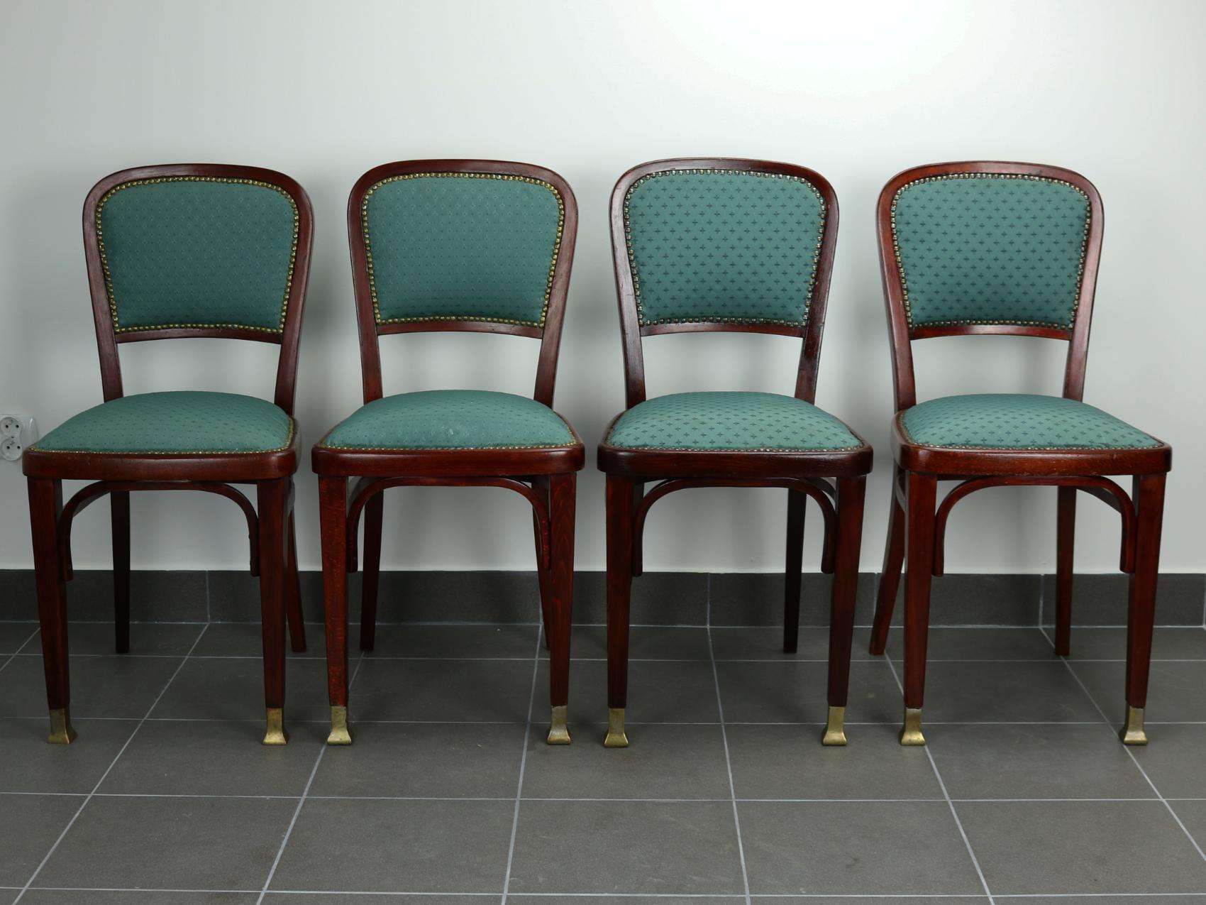 Sécession viennoise Ensemble de quatre chaises par Marcel Kammerer pour Thonet, vers 1910 en vente