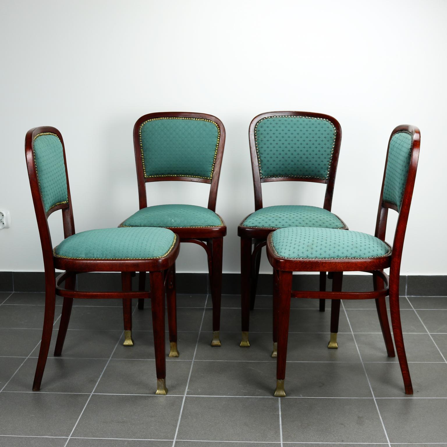 Austrian Set of four chairs by Marcel Kammerer for Thonet, circa 1910 For Sale