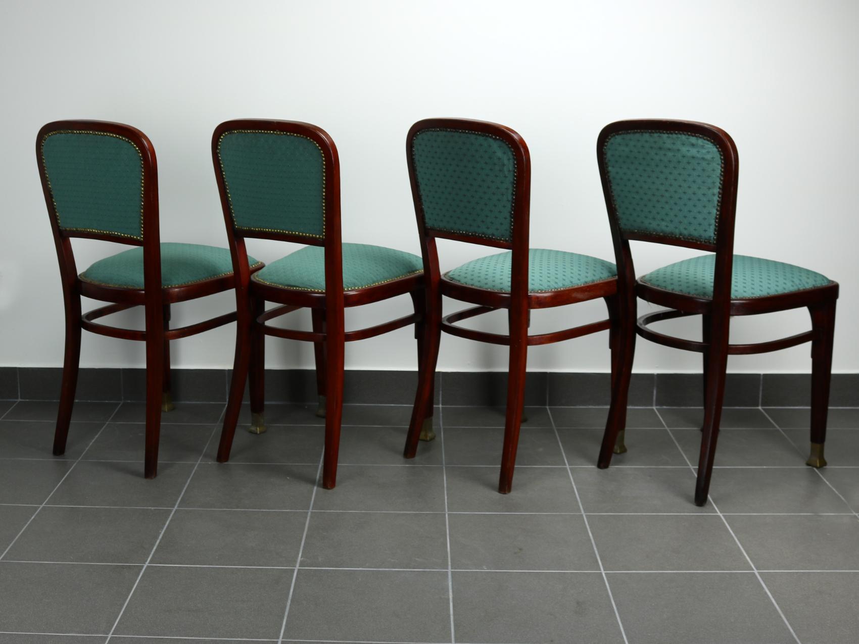 Early 20th Century Set of four chairs by Marcel Kammerer for Thonet, circa 1910 For Sale