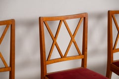 Lot de quatre chaises, dossier en croisillon, France, années 1940