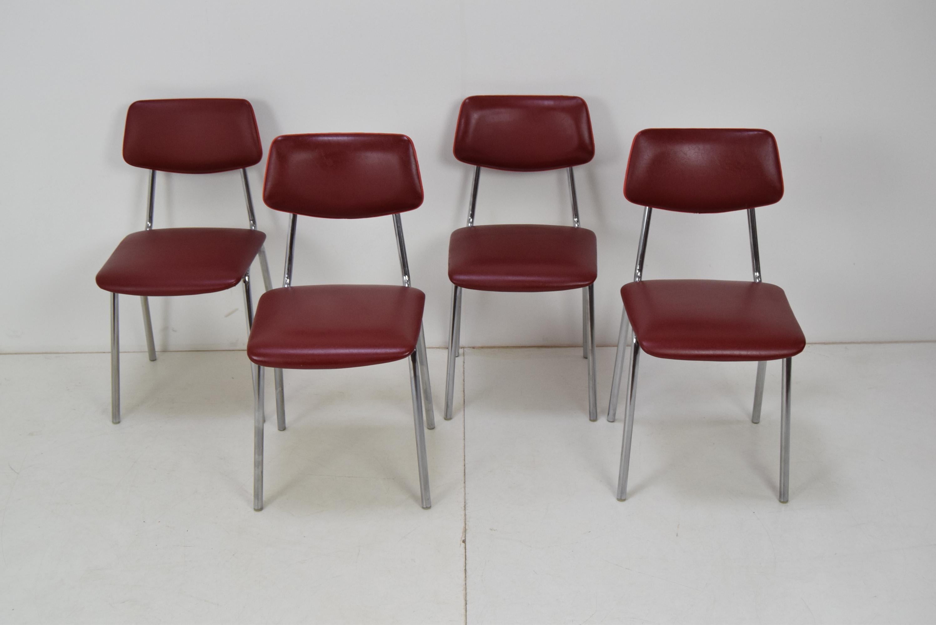 Late 20th Century Set of Four Chairs, Czechoslovakia, 1970s For Sale