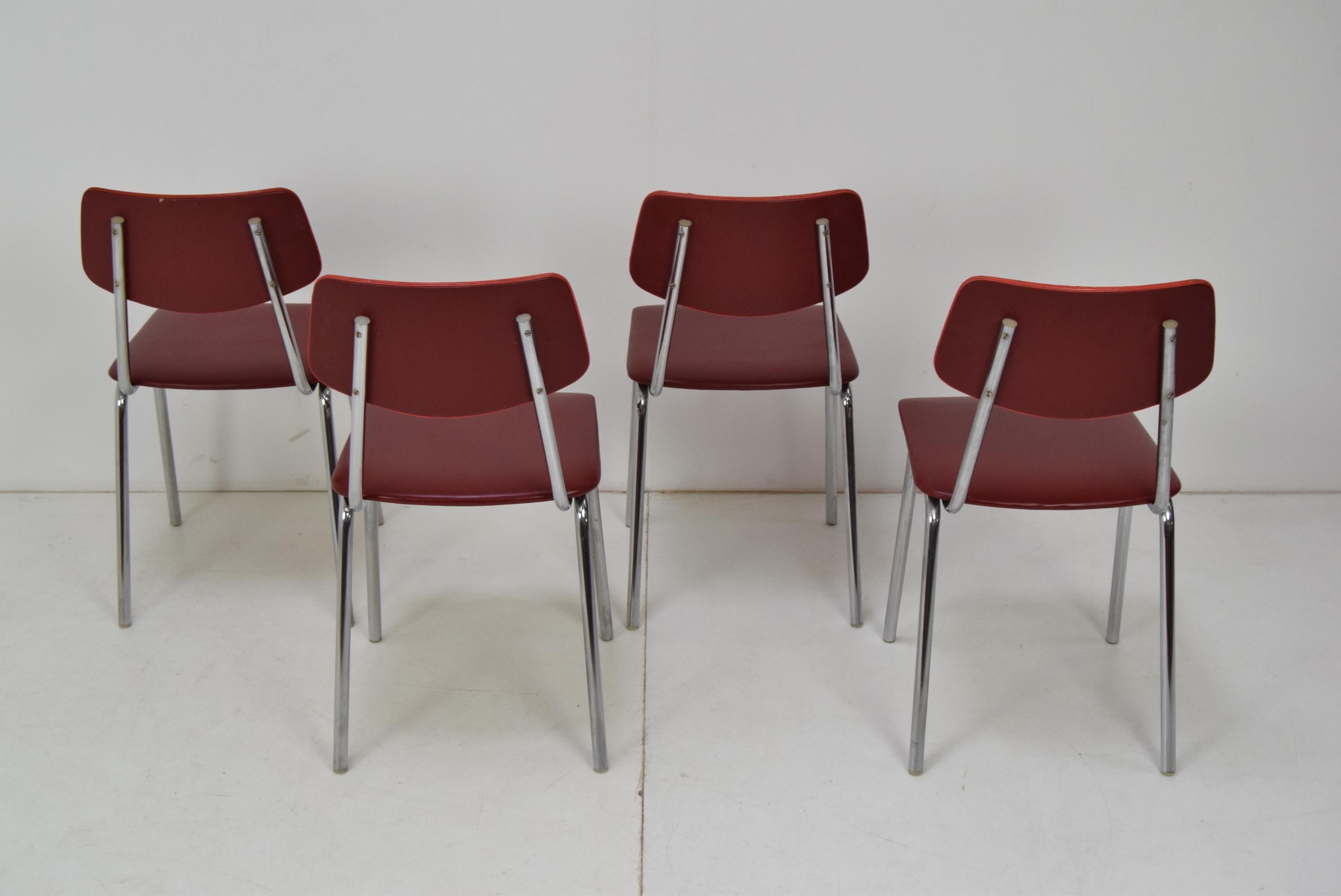 Set of Four Chairs, Czechoslovakia, 1970s For Sale 1