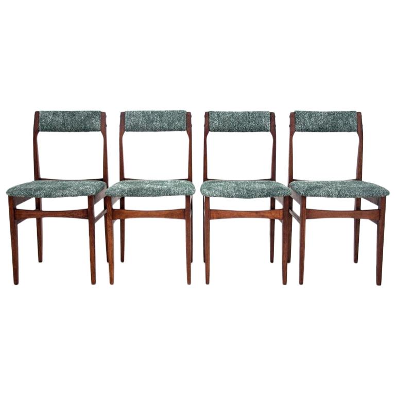 Set of Four Chairs Danish Design 1970s after Renovation