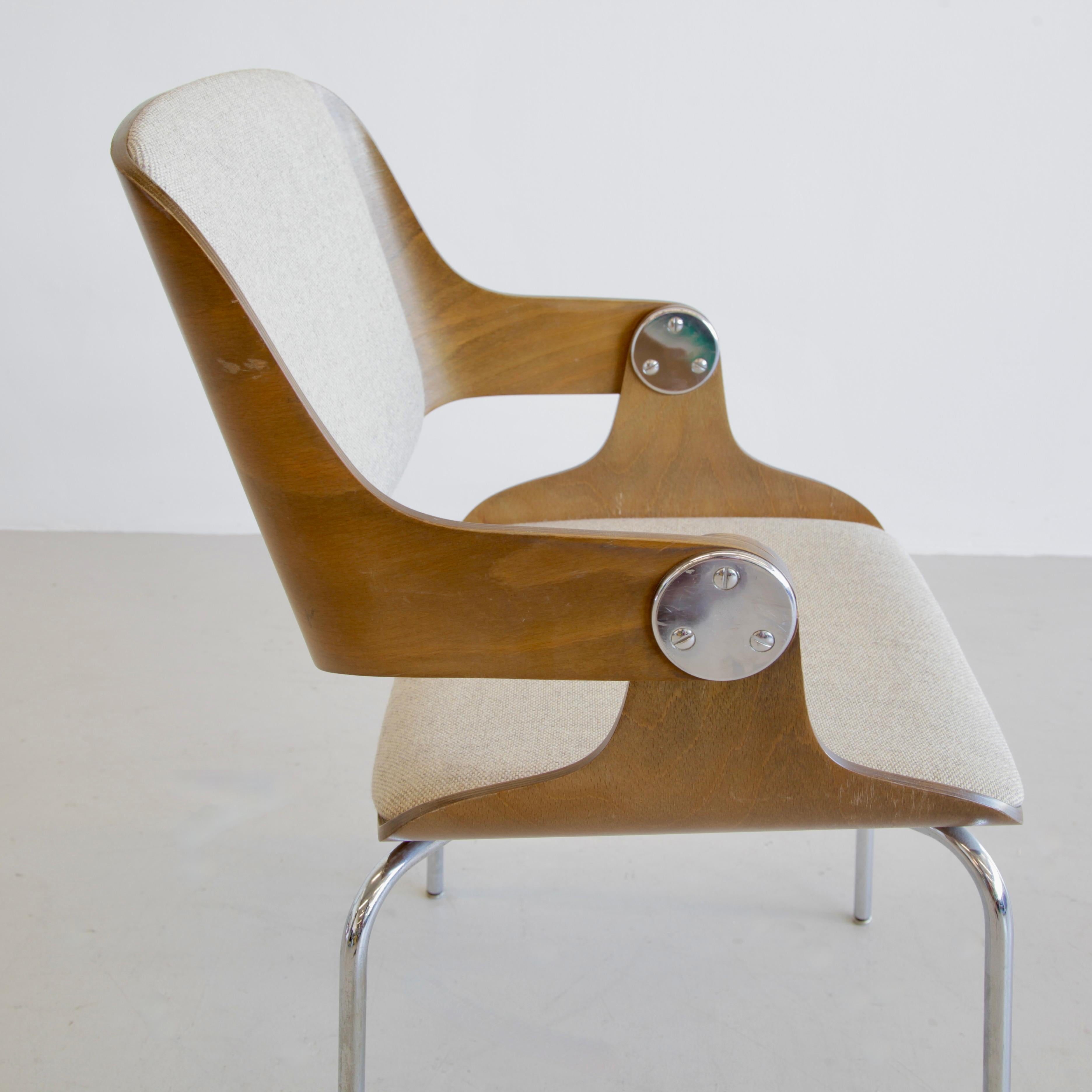 Mid-Century Modern Set of four chairs designed by Eugen Schmidt. Germany, ES-Eugen Schmidt Darmstad