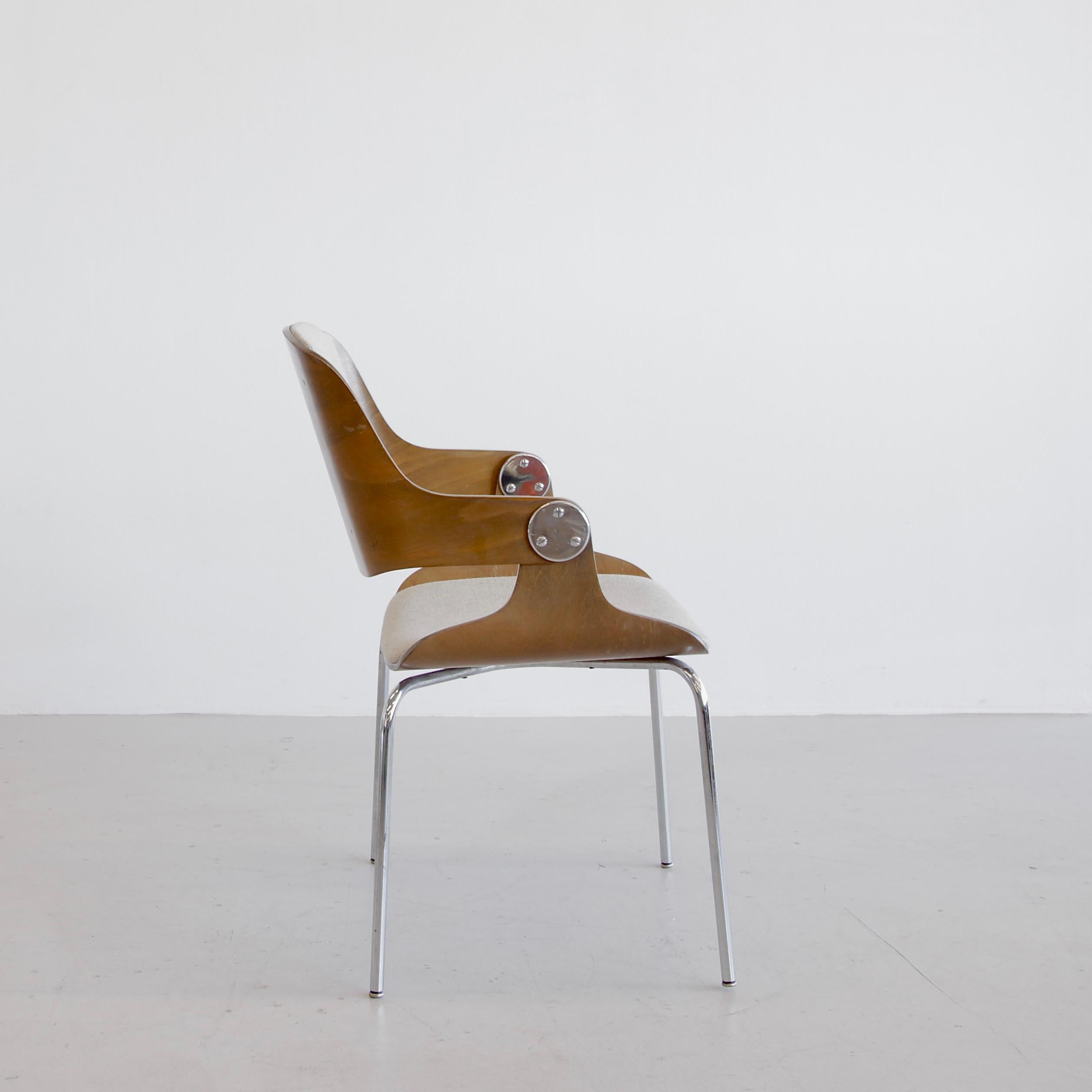 Mid-20th Century Set of four chairs designed by Eugen Schmidt. Germany, ES-Eugen Schmidt Darmstad
