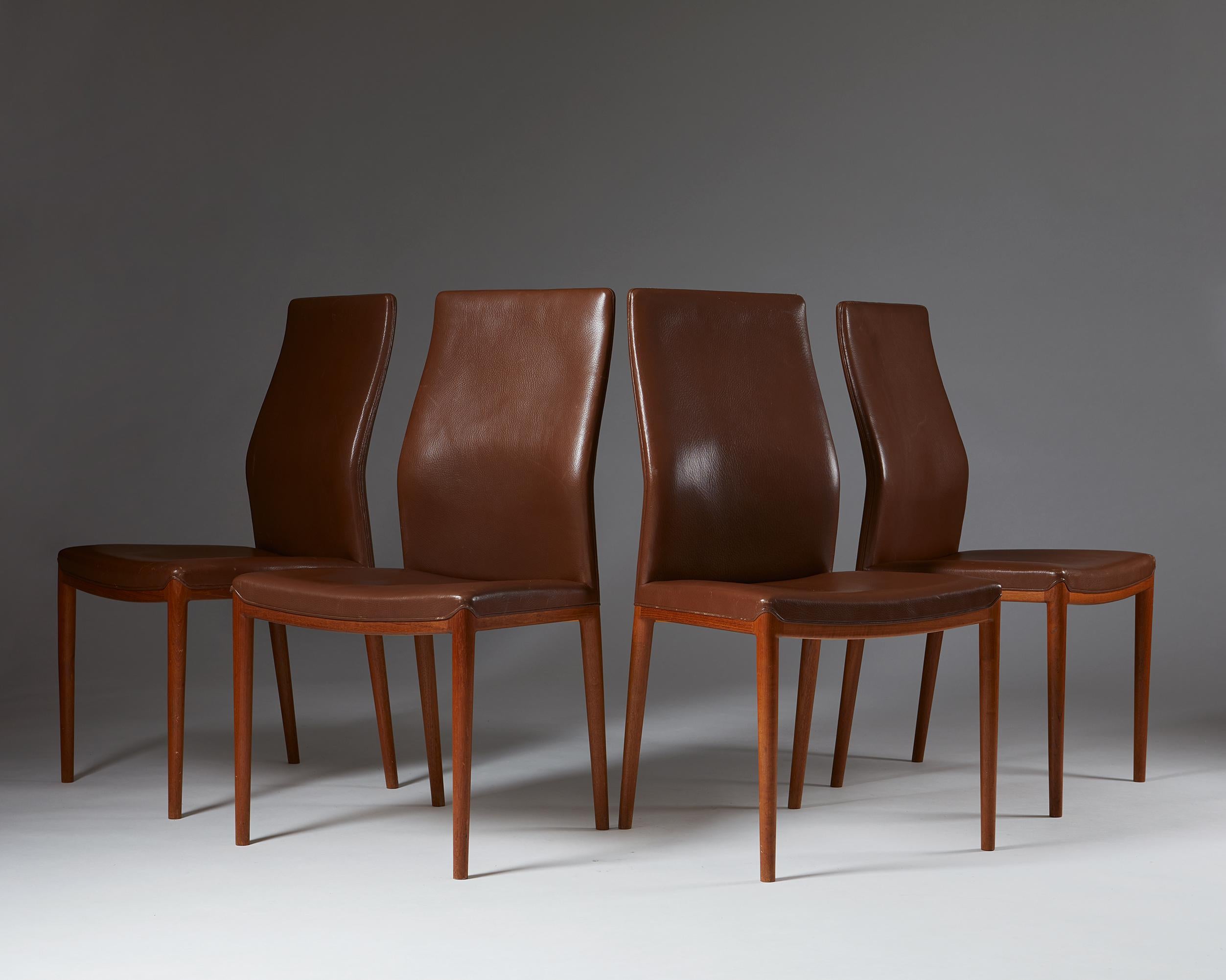 Modern Set of Four Chairs Designed by Helge Vestergaard Jensen for Sören Horn, Denmark