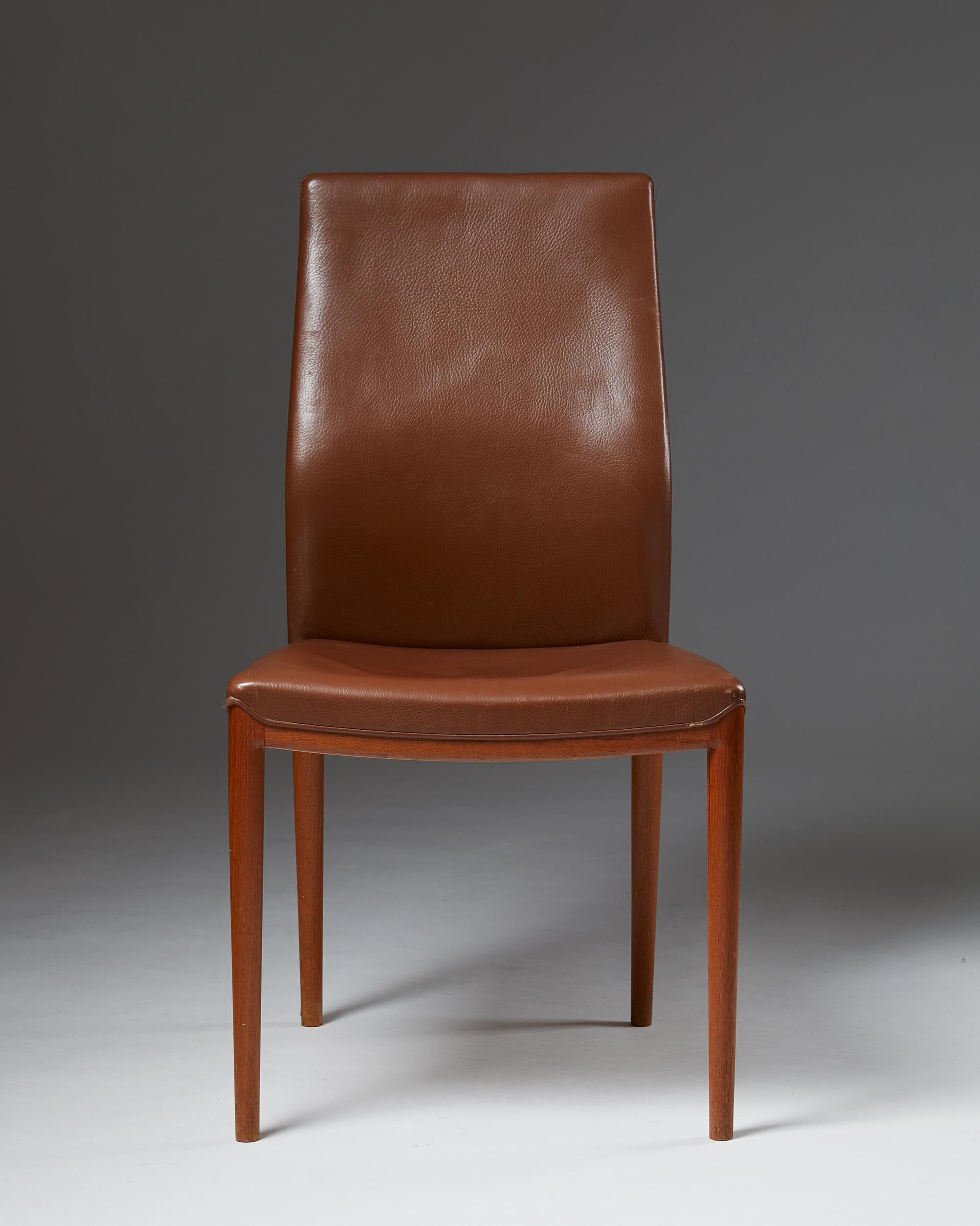 Set of Four Chairs Designed by Helge Vestergaard Jensen for Sören Horn, Denmark In Good Condition In Stockholm, SE