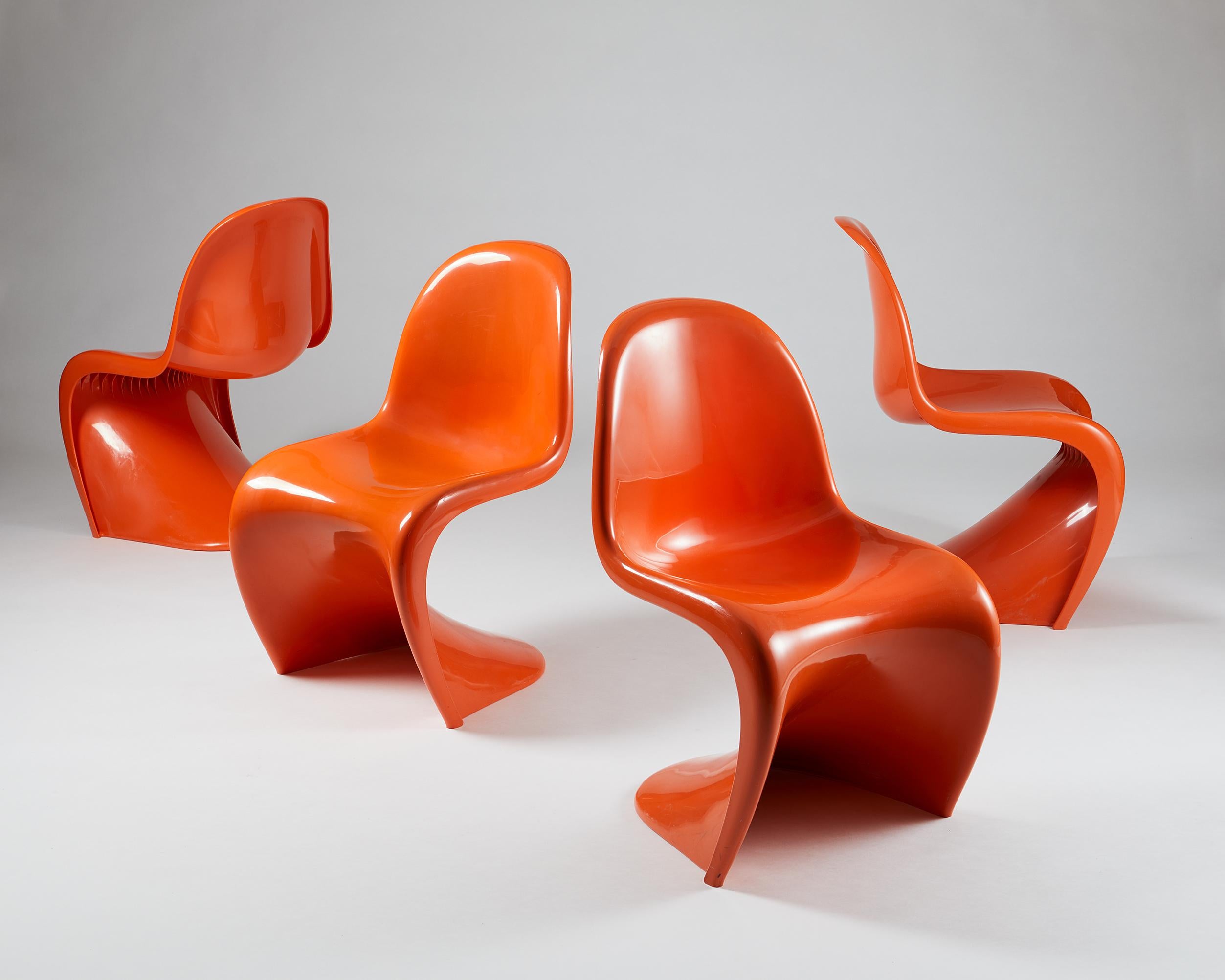 Mid-Century Modern Set of Four Chairs, Designed by Verner Panton for Herman Miller, Usa, 1960s