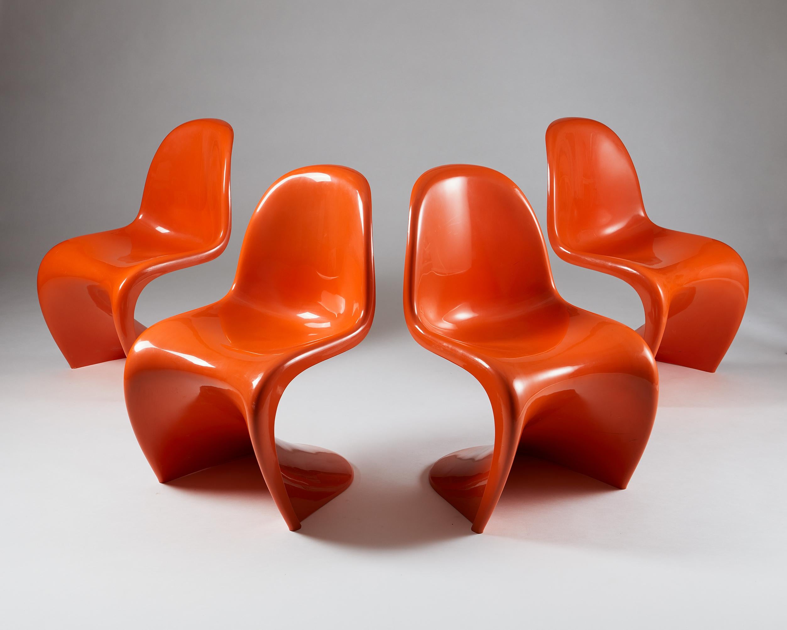 Central American Set of Four Chairs, Designed by Verner Panton for Herman Miller, Usa, 1960s