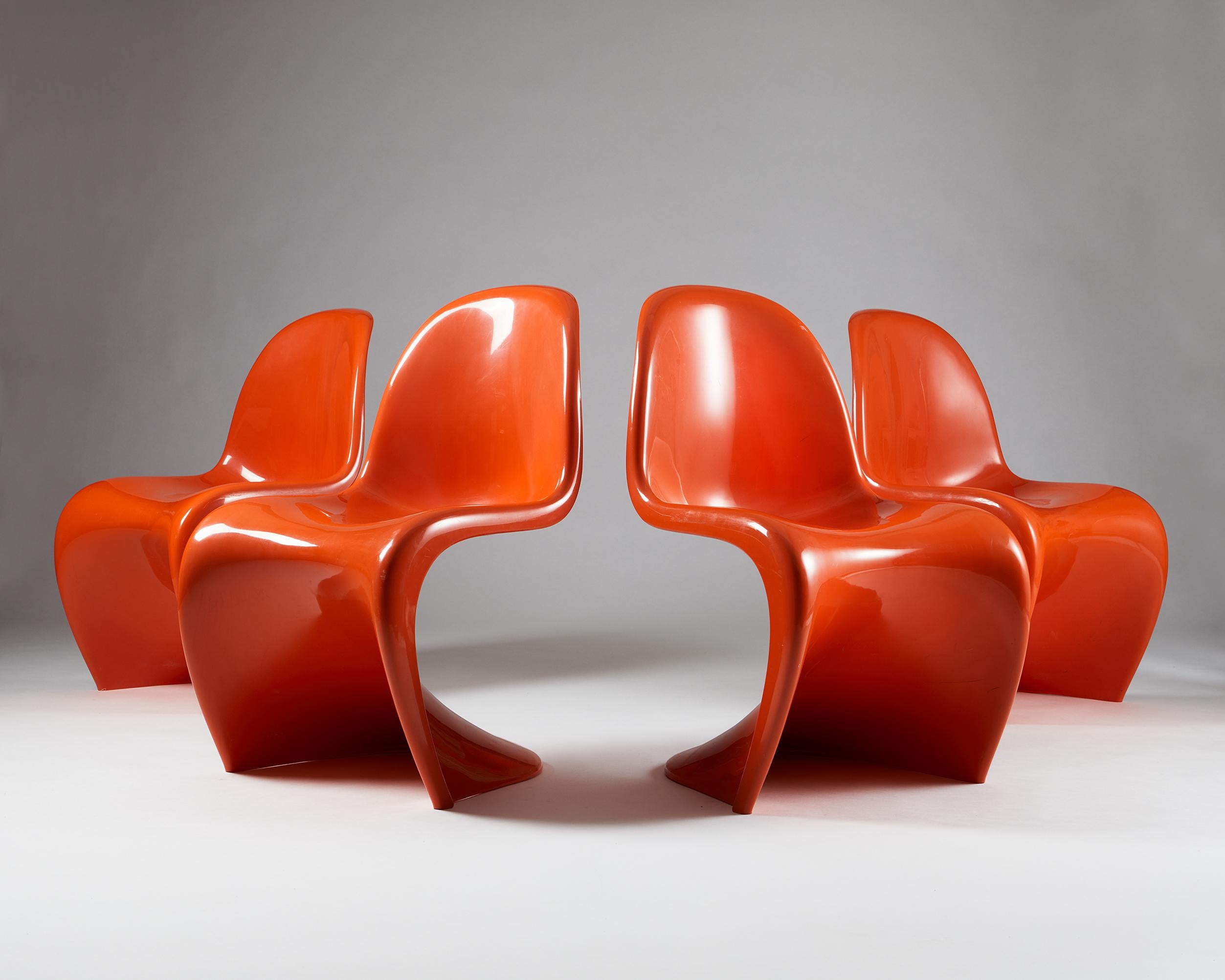 Set of Four Chairs, Designed by Verner Panton for Herman Miller, Usa, 1960s In Good Condition In Stockholm, SE