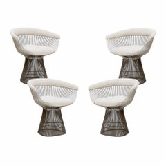 Set of Four Chairs Designed By Warren Platner With Steel structure, 1960's