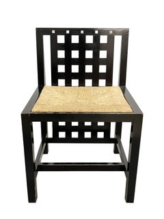 Set of Four Chairs Ds3 Charles Rennie Mackintosh Original Design Made in Italy