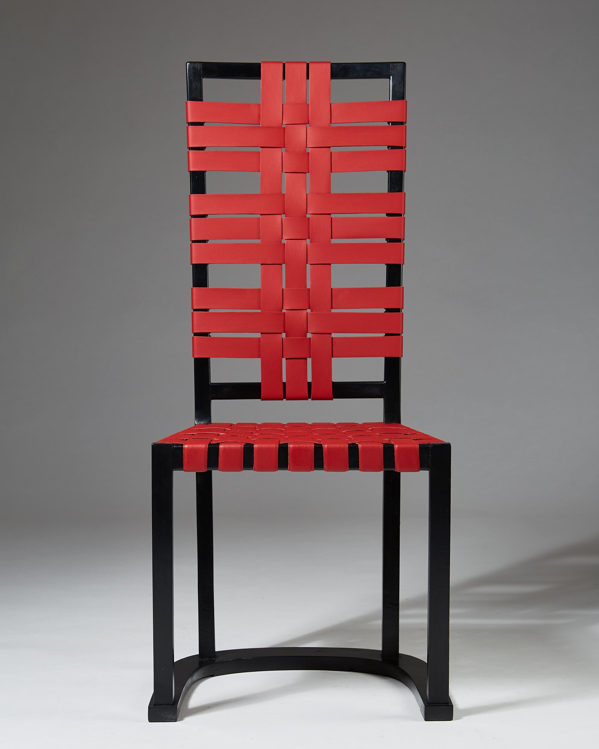 Laqué Ensemble de quatre chaises 'Futurum' par Axel Einar Hjorth pour NK, Suède, 1928 en vente