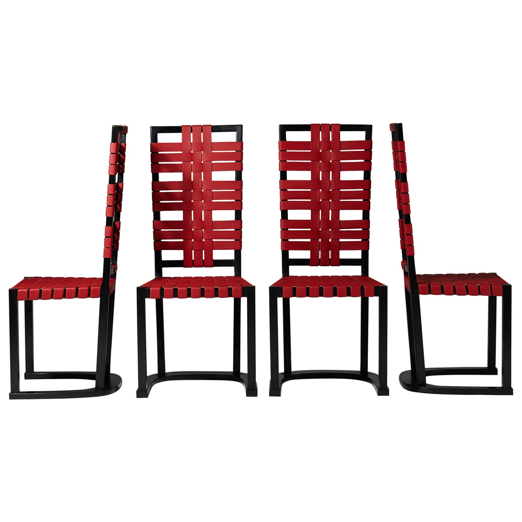 Set of four chairs ‘Futurum’ by Axel Einar Hjorth for NK, Sweden, 1928 For Sale