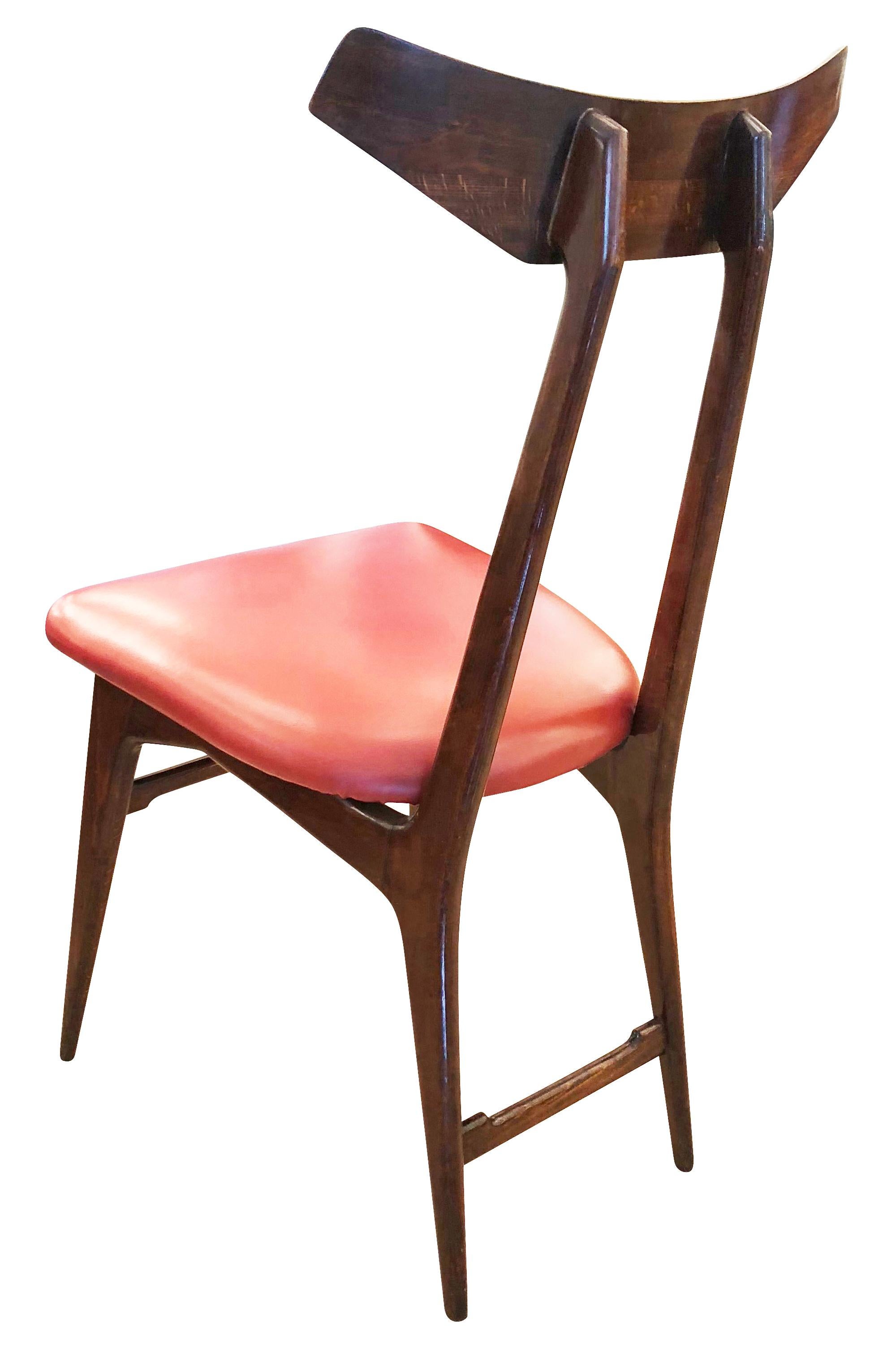 Italian Set of Four Chairs in the Manner of Ico Parisi