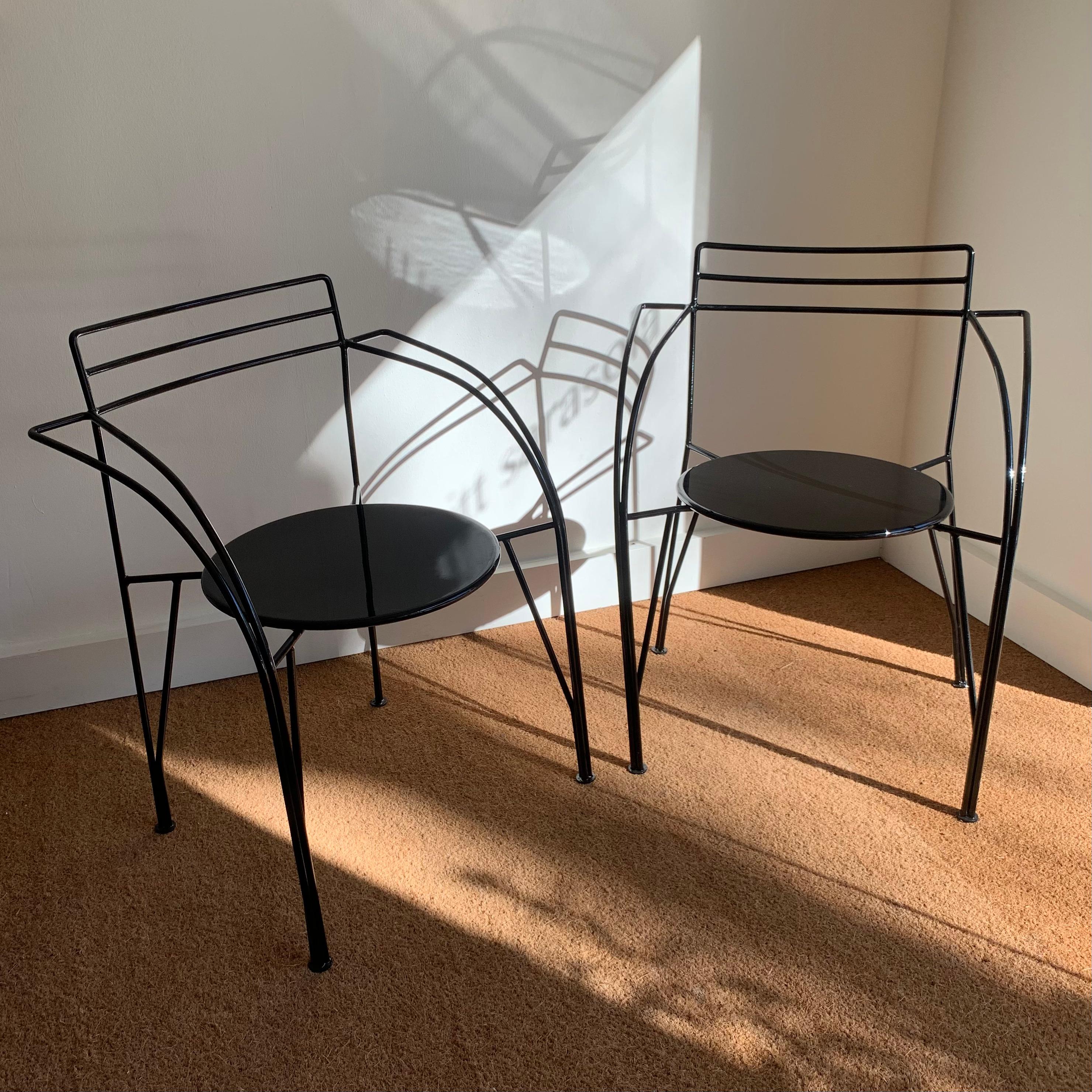 Ensemble de quatre chaises « Lune d'argent » de Pascal Mourgue, fabriquée par Fermob. en vente 7