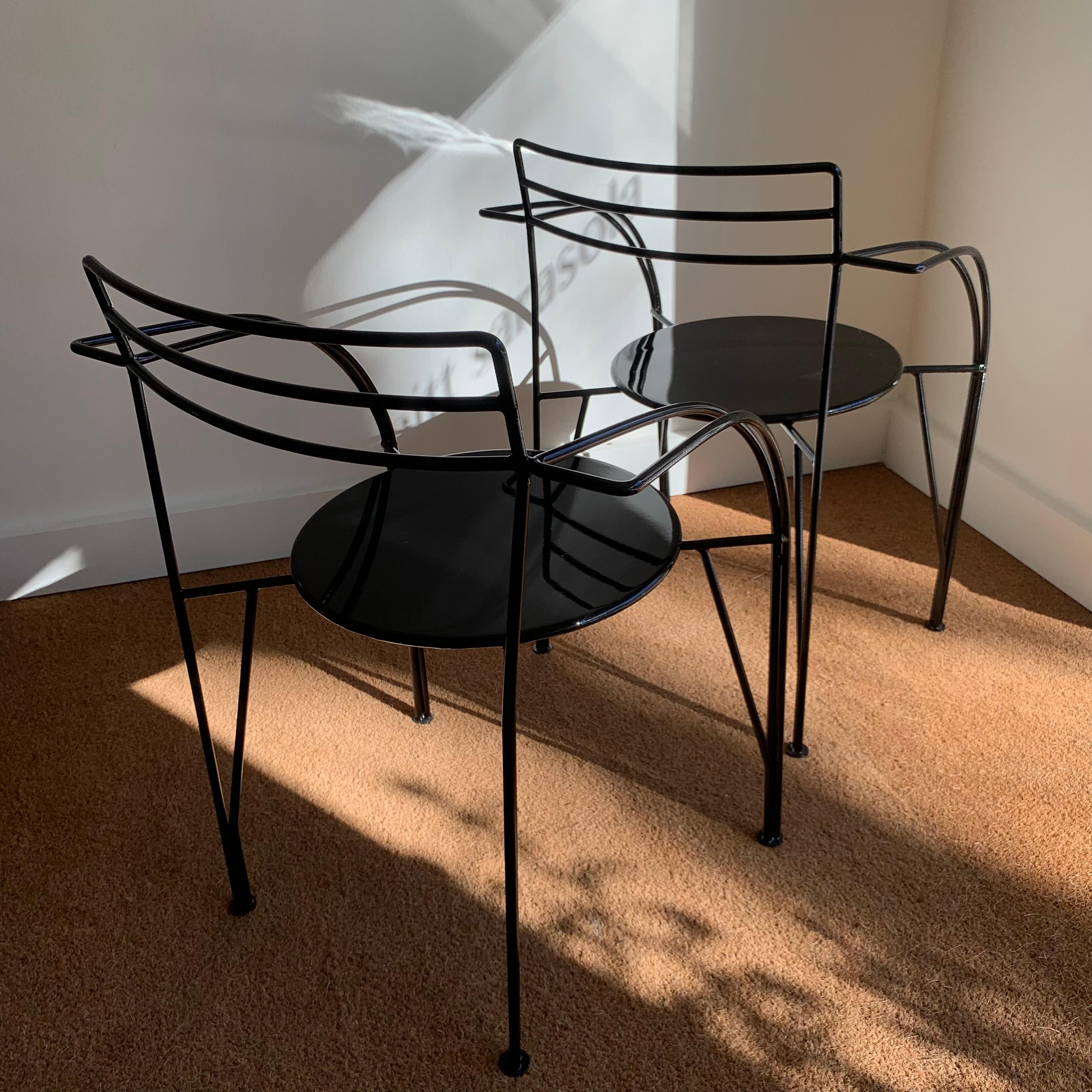 Ensemble de quatre chaises « Lune d'argent » de Pascal Mourgue, fabriquée par Fermob. en vente 9