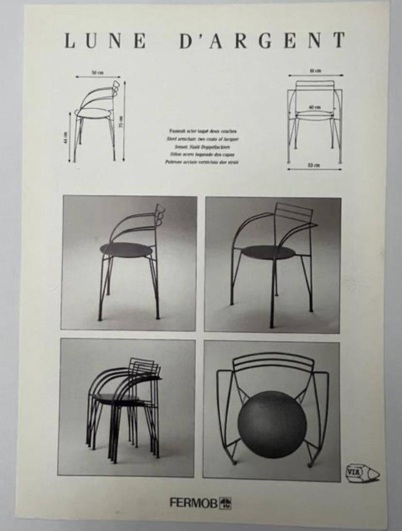 Ensemble de quatre chaises « Lune d'argent » de Pascal Mourgue, fabriquée par Fermob. en vente 15