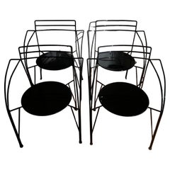 Set of four chairs ''Lune d'argent'' by Pascal Mourgue, manufactured by Fermob.