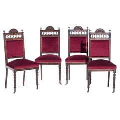 Set of four chairs made of Noble Wood and bird's-eye wood - 19th century
