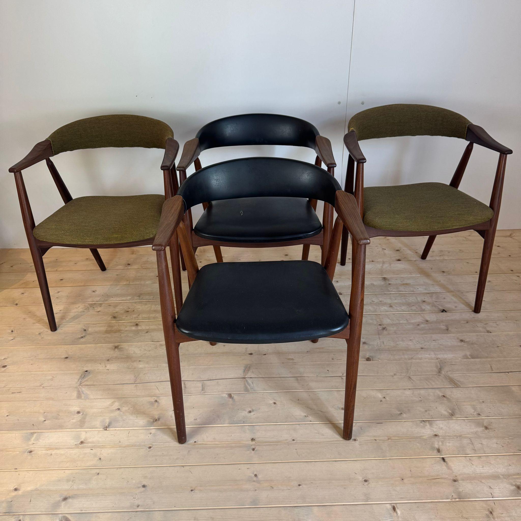 Teck Ensemble de quatre chaises, T.H Harlev pour Farstrup Møbelfabrik, Danemark années 1960 en vente