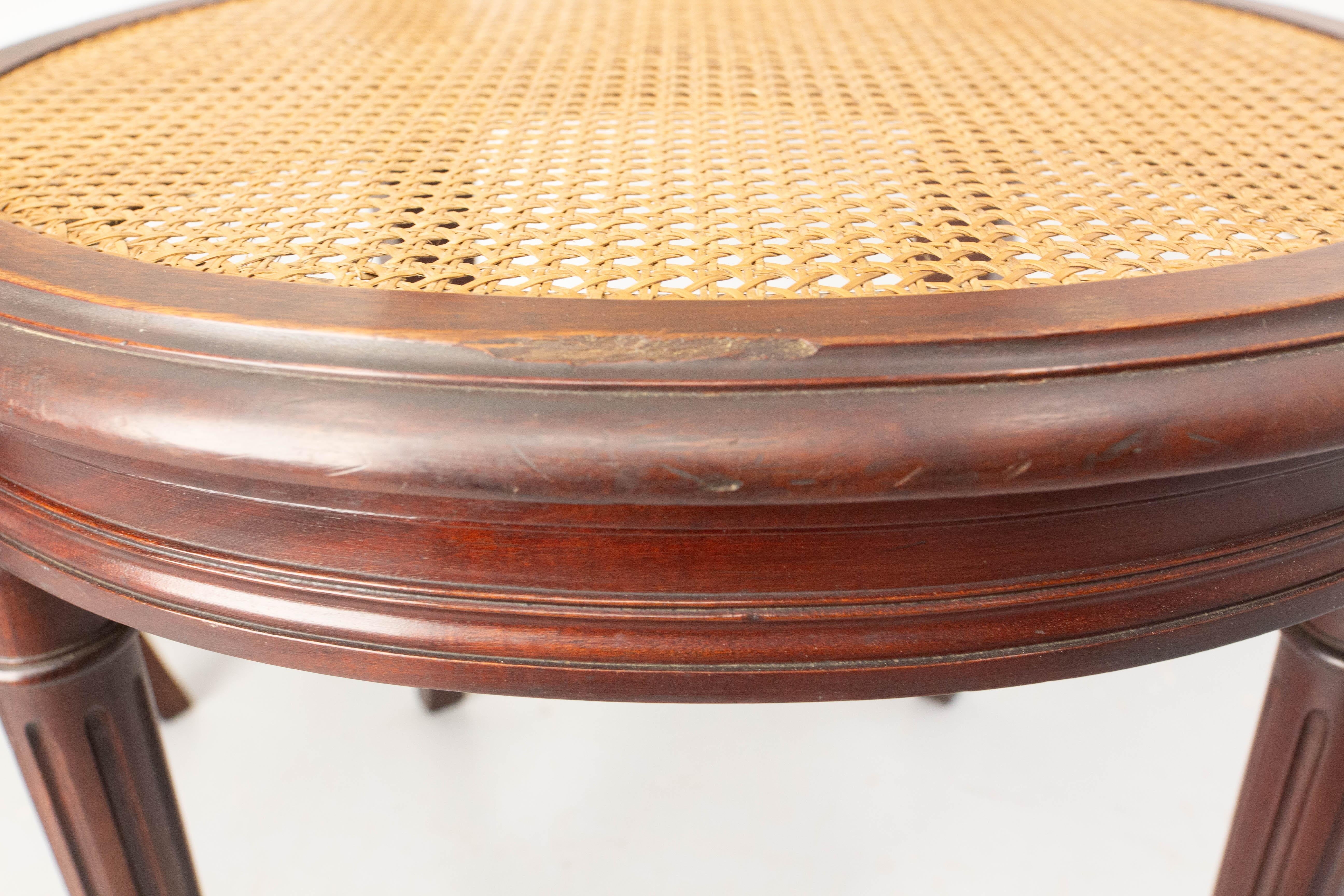 Set of Four Chairs & Two Armchairs Wood  & Cane Louis XVI St, French, circa 1900 For Sale 13