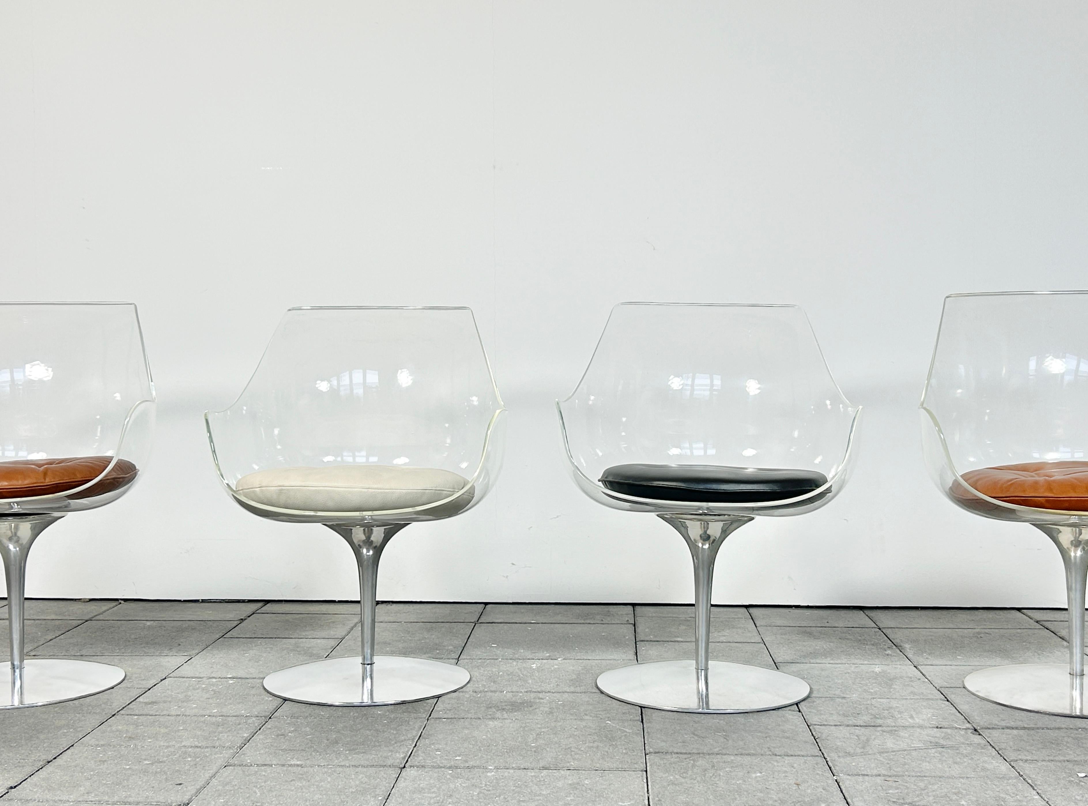 Set of four Champagne chair by Estelle & Erwine Laverne for Formes Nouvelles For Sale 5